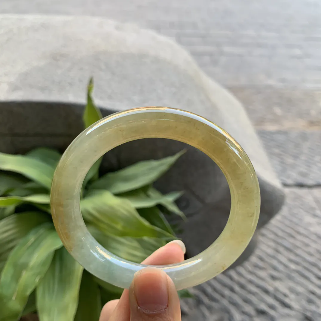 圈口55.7-10 【蜜糖黄圆条手镯】圆条55 56可戴