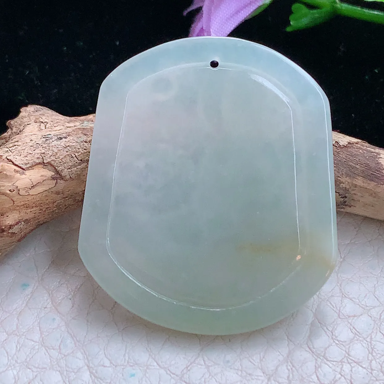 kh实拍38.6*33.5*4.4缅甸翡翠俏色普贤观音菩萨吊坠，守护神