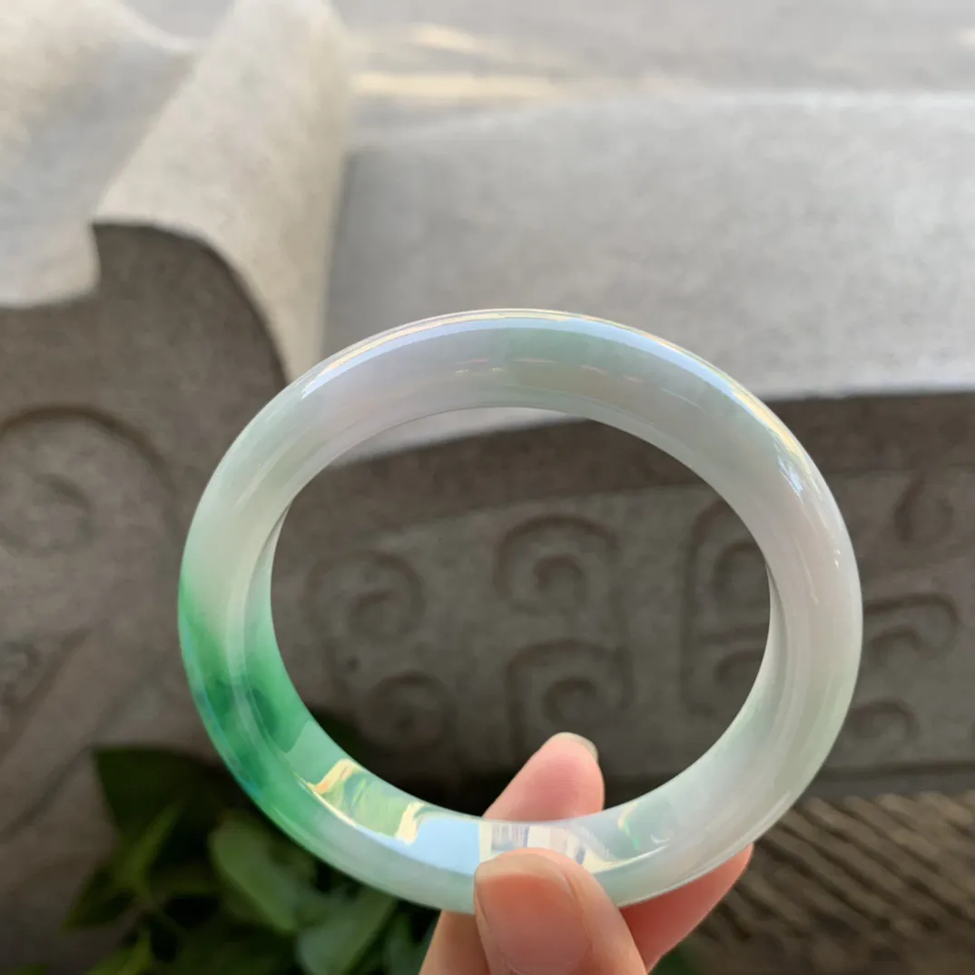 大圈口 58.9-11.9-8.6【辣绿正圈手镯】正圈58 59可戴