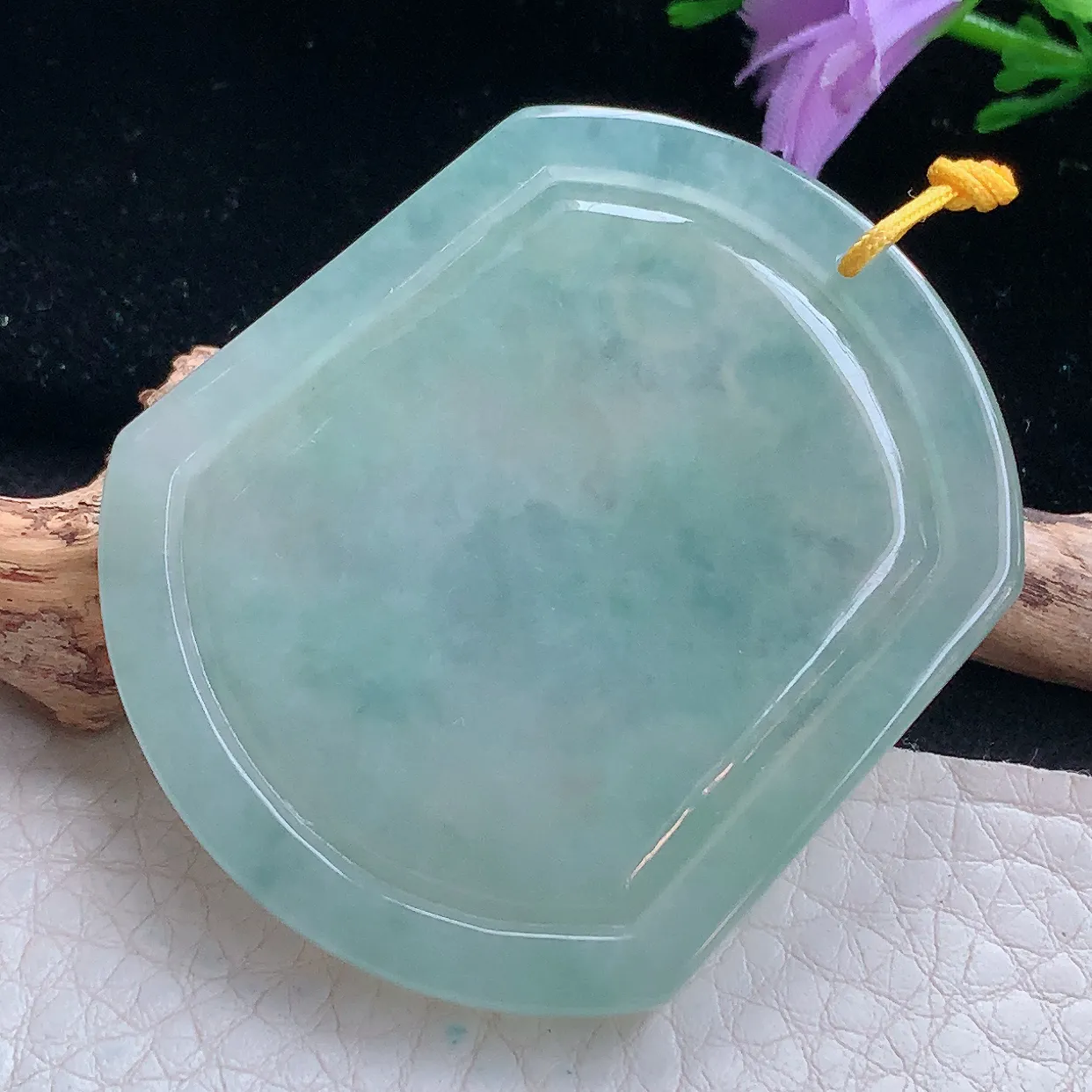 Ktj实拍50*42.6*6.3缅甸翡翠精雕冰透水绿生肖金鸡吊坠 生肖守护神