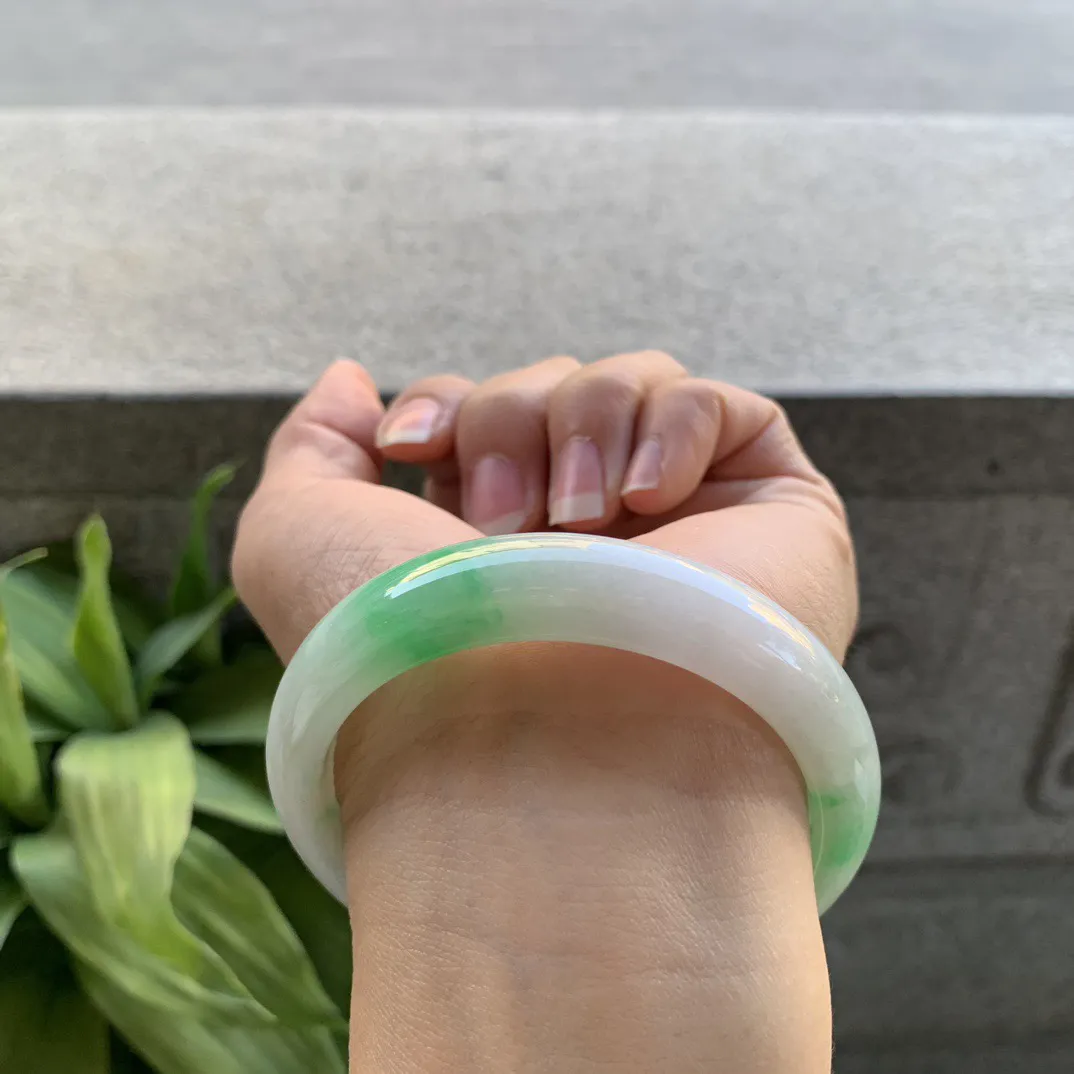 圈口 55-12.3-8.1【飘阳绿正圈手镯】正圈55 56可戴