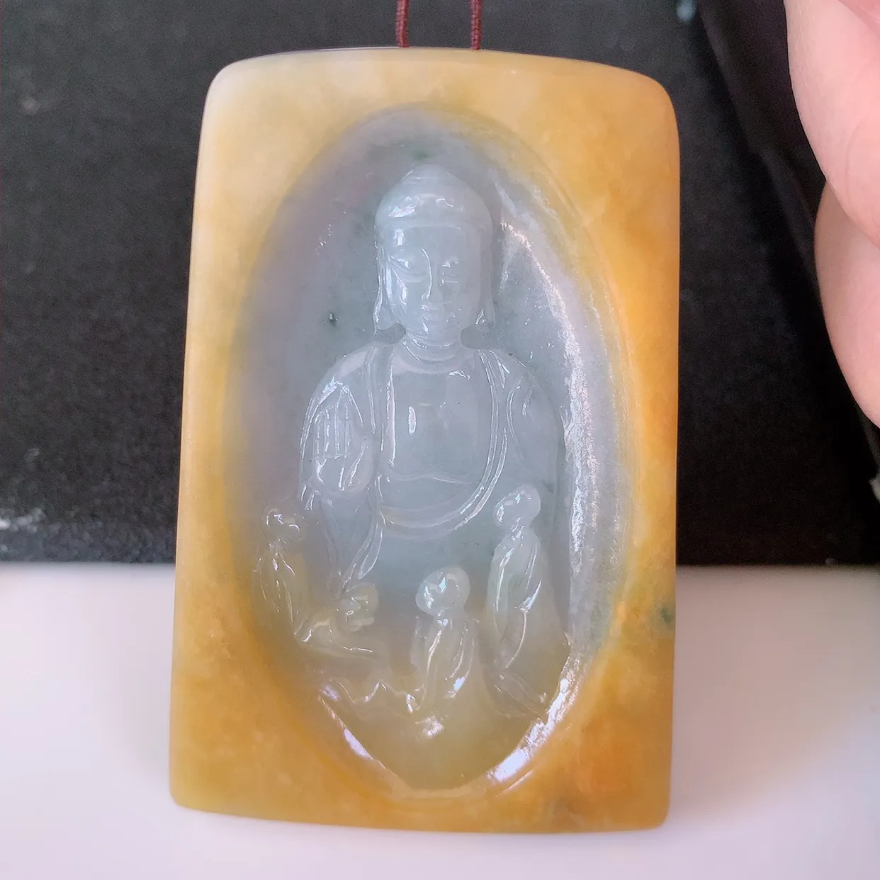 精品大日如来，冰黄翡双彩翡翠大日如来、佛祖，法相端庄静美，普度众生 #60.7