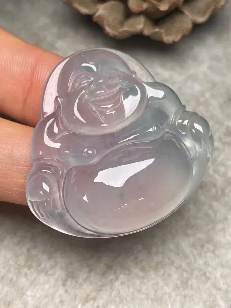 冰种飘花【佛公】吊坠，种水好，玉质细腻 ，卖相好