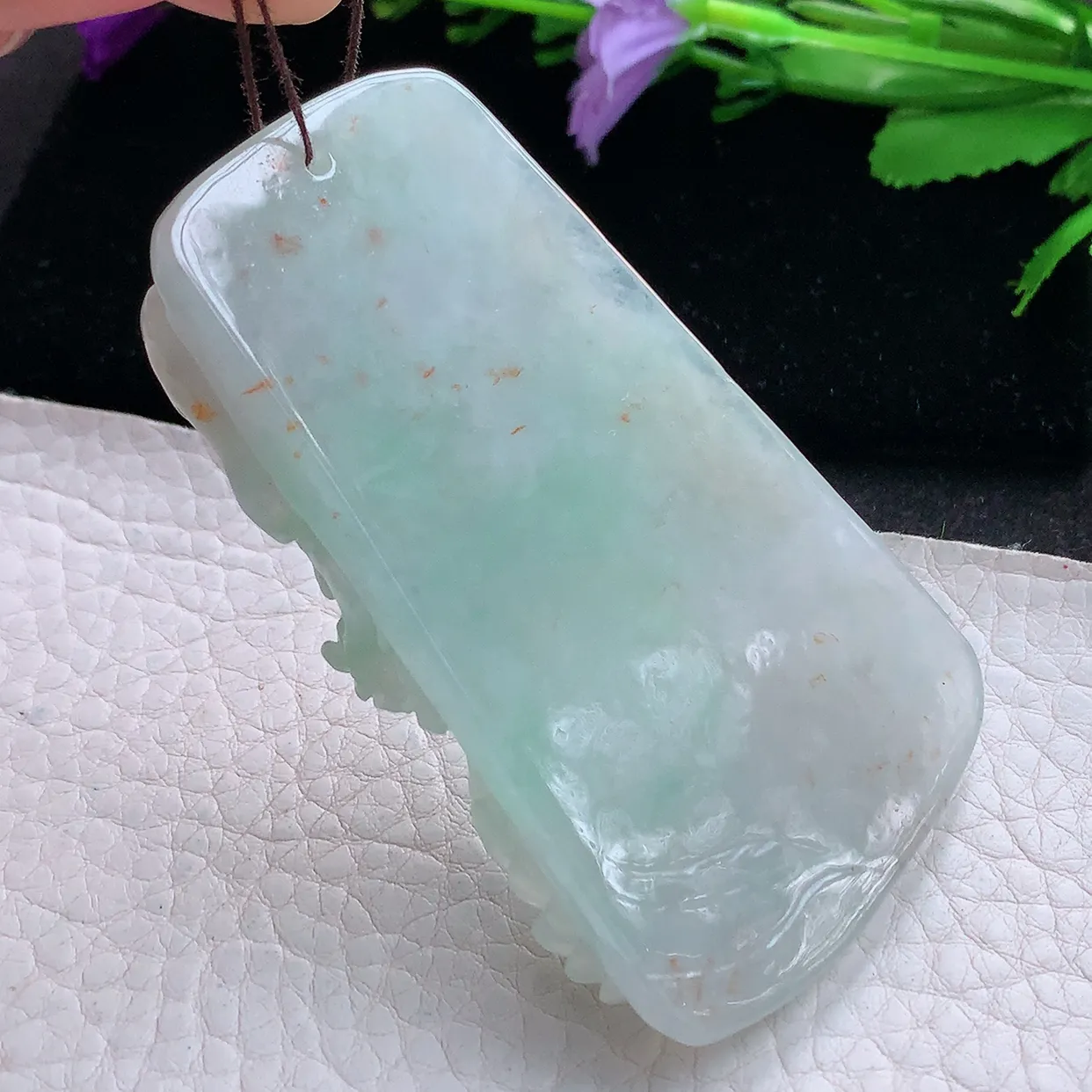 zen实拍73.5*43.8*14.8天然缅甸翡翠飘黄龙凤呈祥吊坠 男款项坠