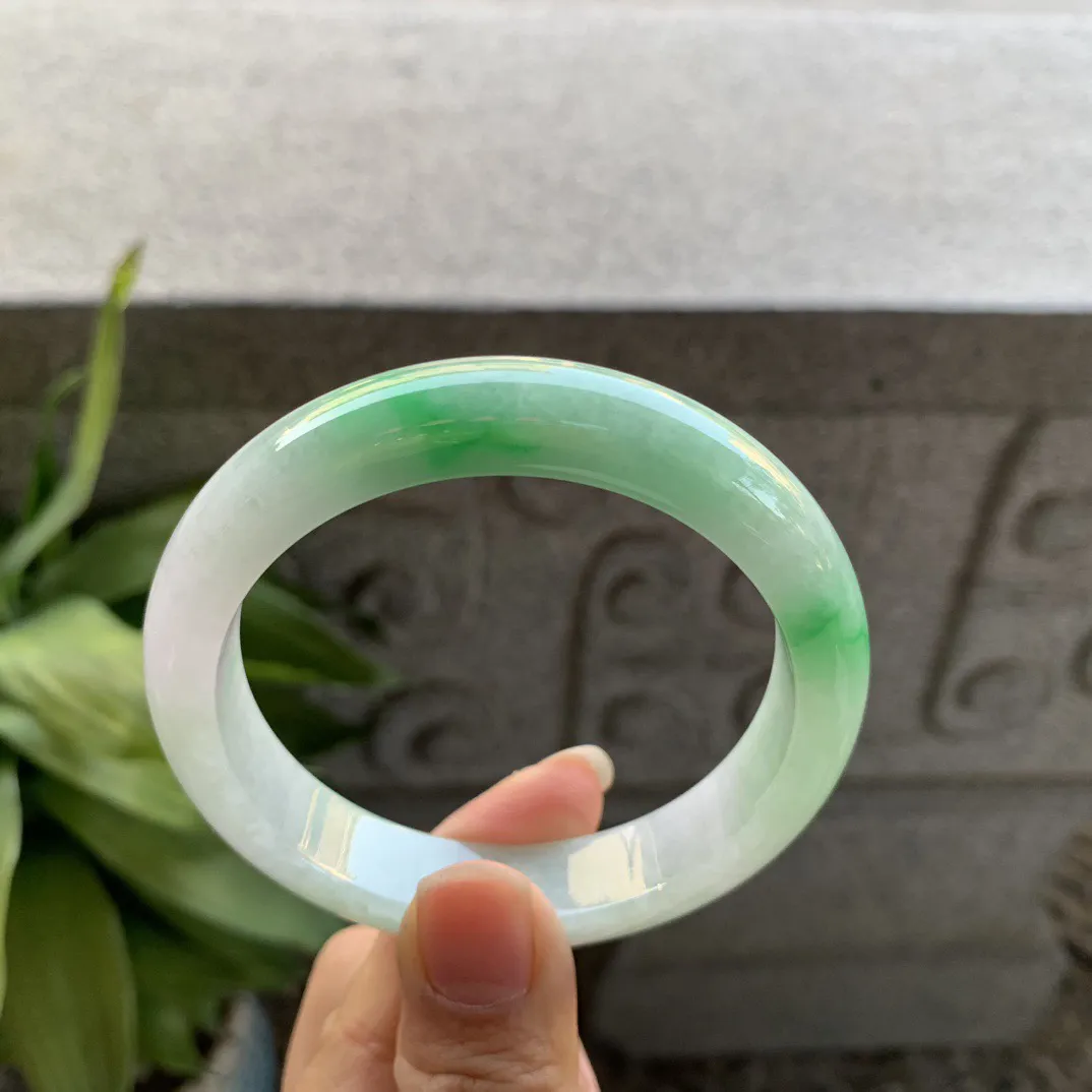圈口 57.4-12.6-8.4【飘阳绿正圈手镯】正圈57 58可戴