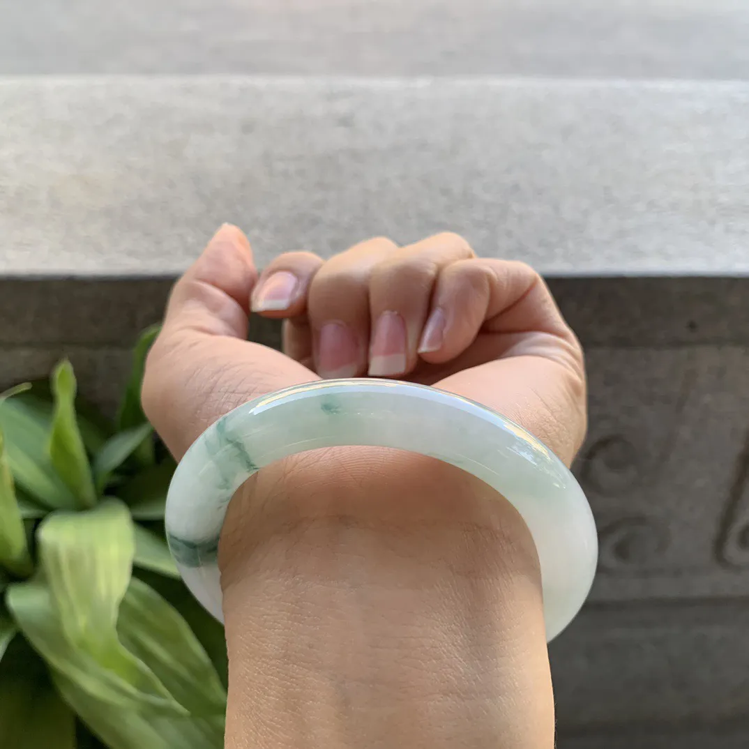 小圈口53-9.8 【冰飘花圆条手镯】圆条53 54可戴