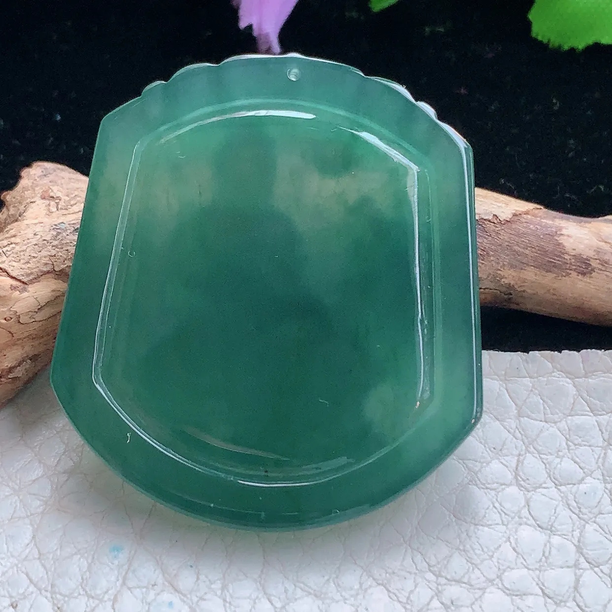 Ktj实拍41.2*36.2*5天然翡翠精雕蓝水文殊观音菩萨吊坠 生肖守护神