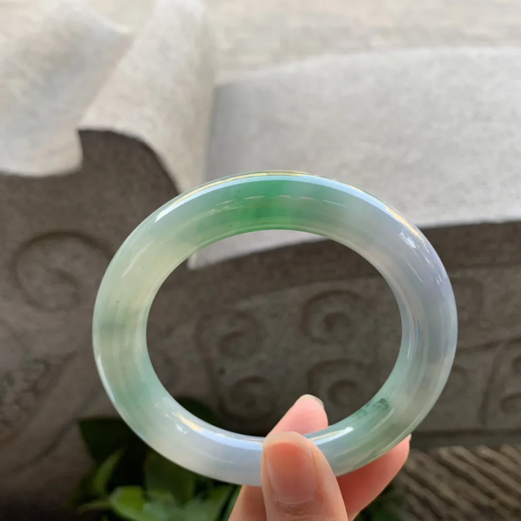 圈口55.5-11 【冰春彩圆条手镯】  圆条55 56可戴