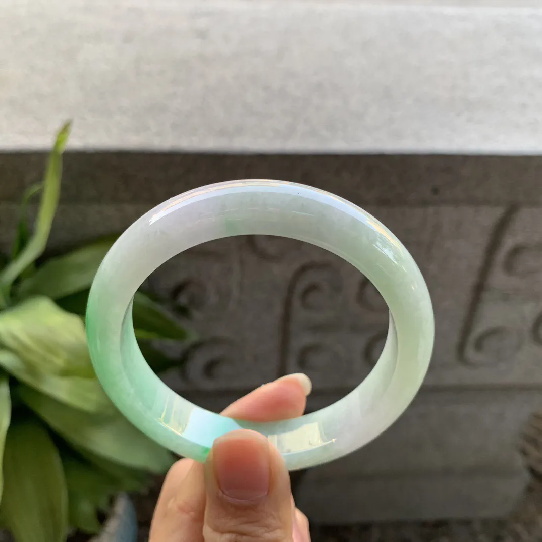 圈口 57.4-12.6-8.4【飘阳绿正圈手镯】正圈57 58可戴