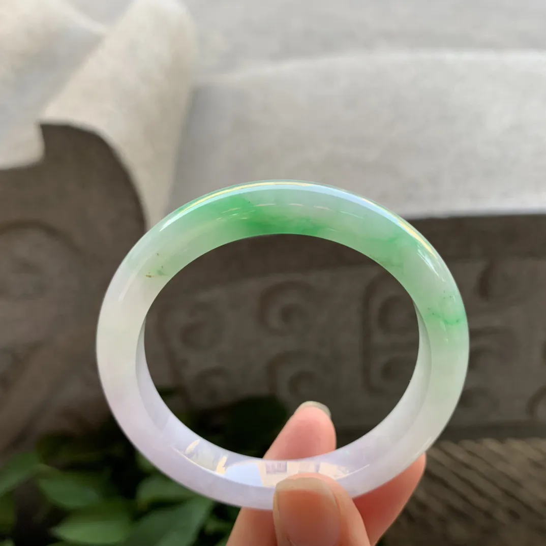 小圈口 51.7-9.2-7.8【飘阳绿正圈手镯】正圈51 52可戴