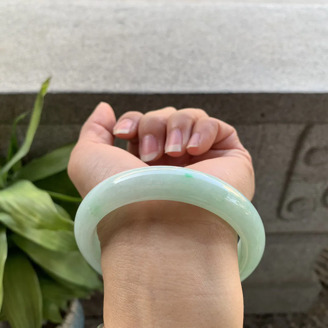 大圈口59-12.4-8.6 【冰果绿正圈手镯】正圈59 60可戴