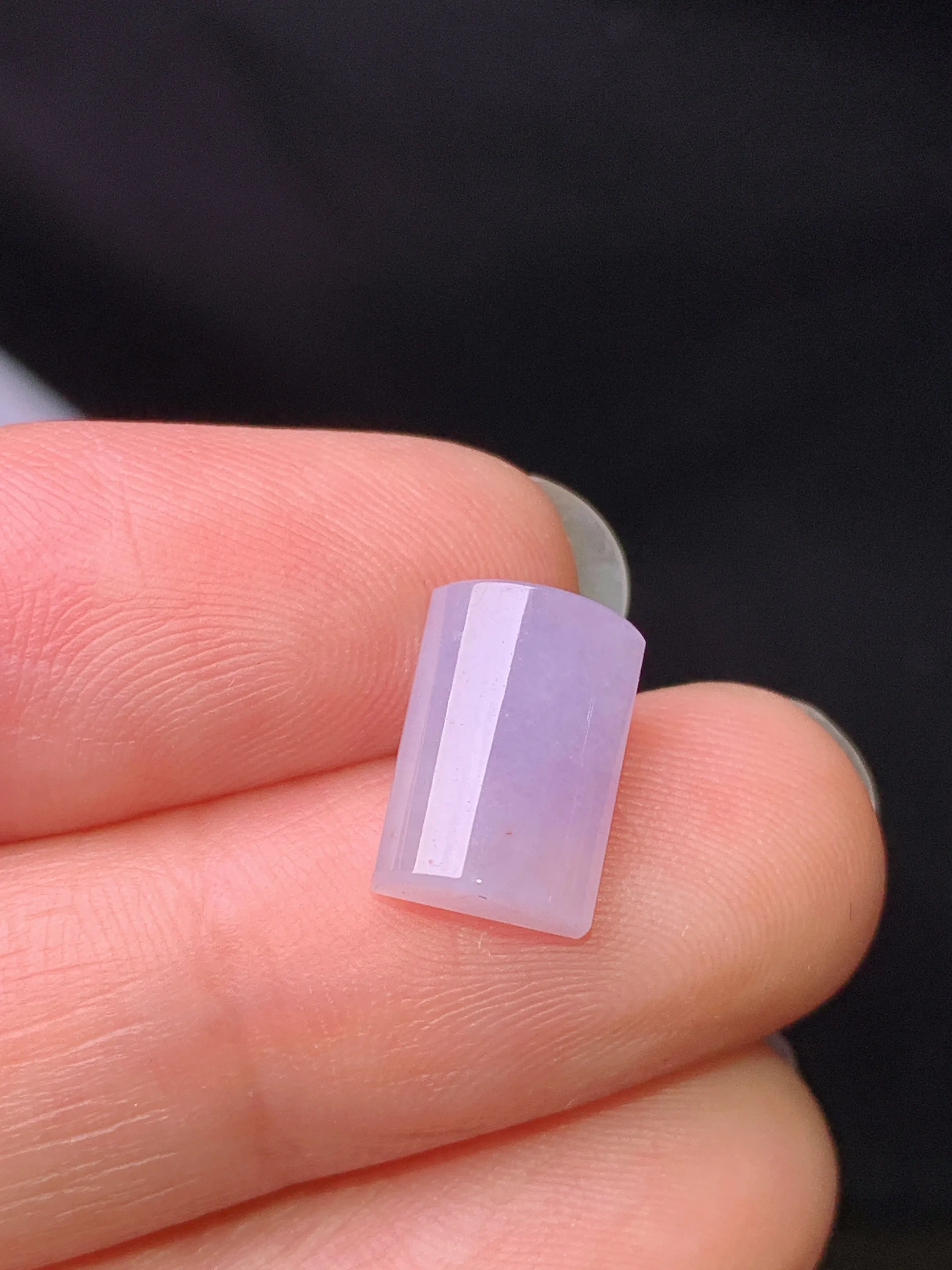 镶嵌款 紫罗兰玉柱 玉质细腻 色泽艳丽清新 整体尺寸10.9*7.5*4