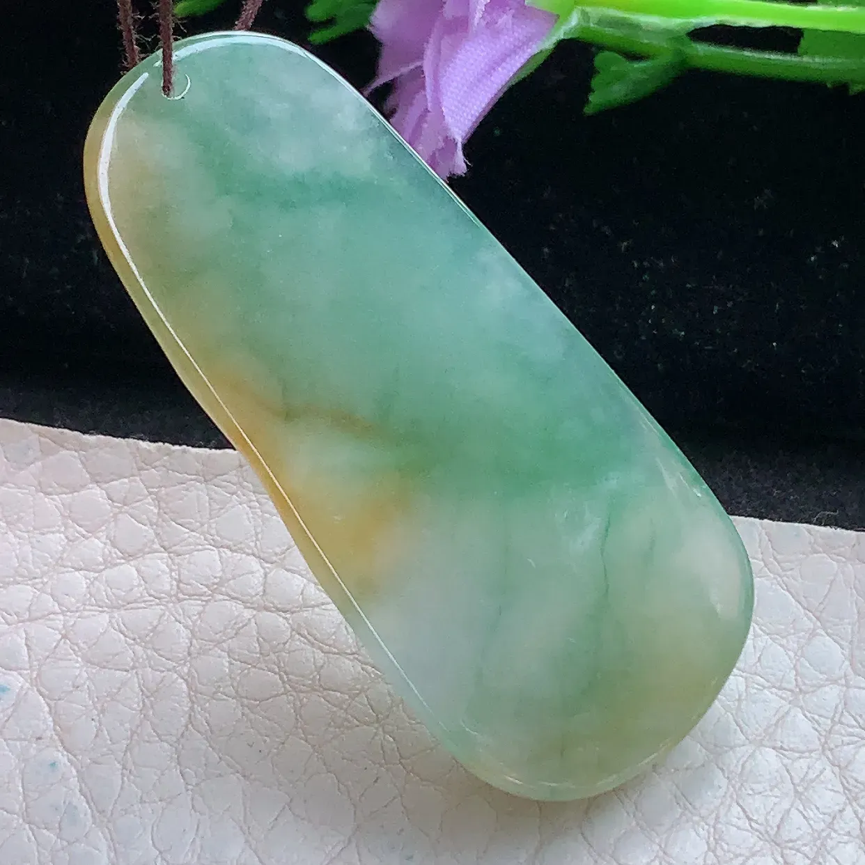 lz实拍51.8*24*7.8缅甸翡翠精雕黄加绿生肖虎吊坠如虎添翼玉坠