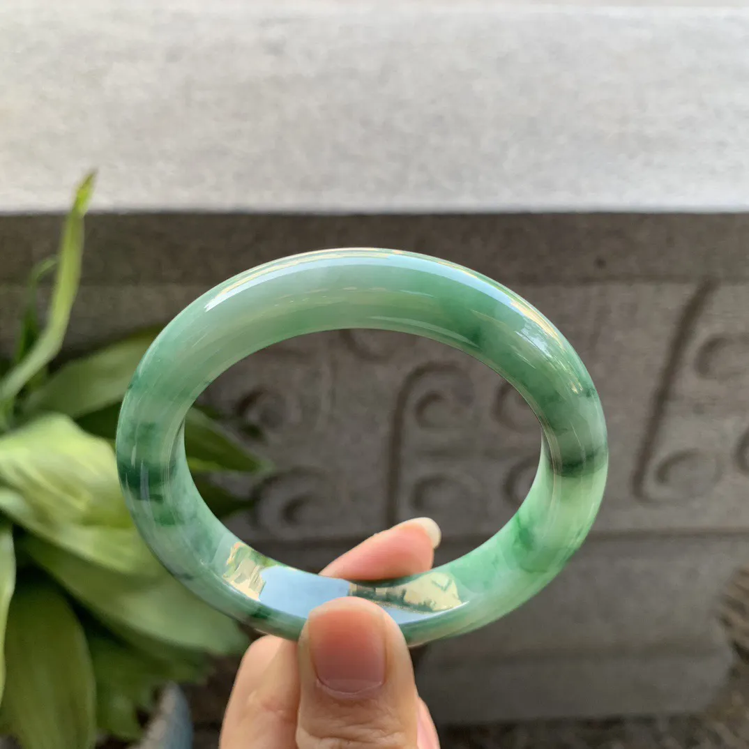 大圈口 58-12.4-9.2【辣绿正圈手镯】正圈58 59可戴