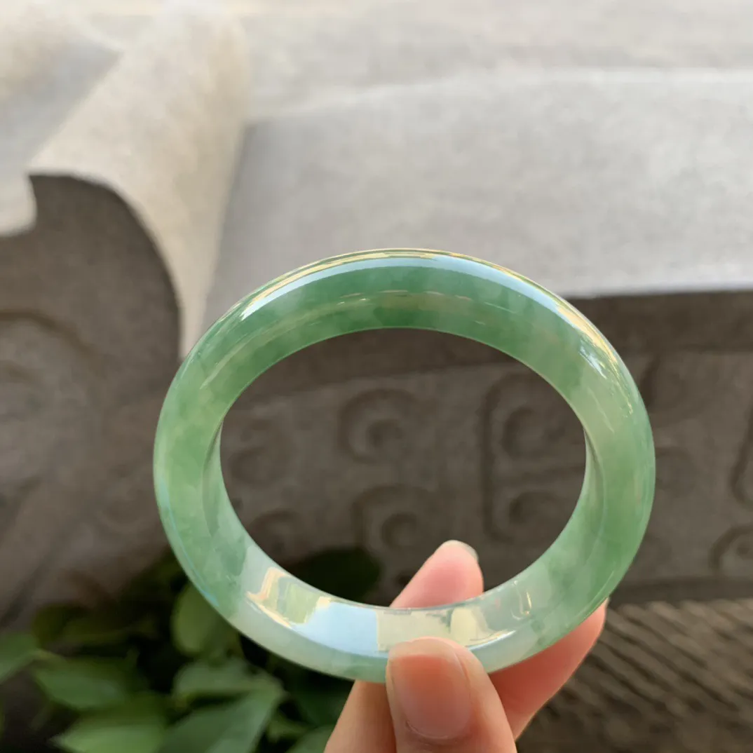 圈口54.6-12.9-8.4 【芙蓉绿正圈手镯】正圈54 55可戴