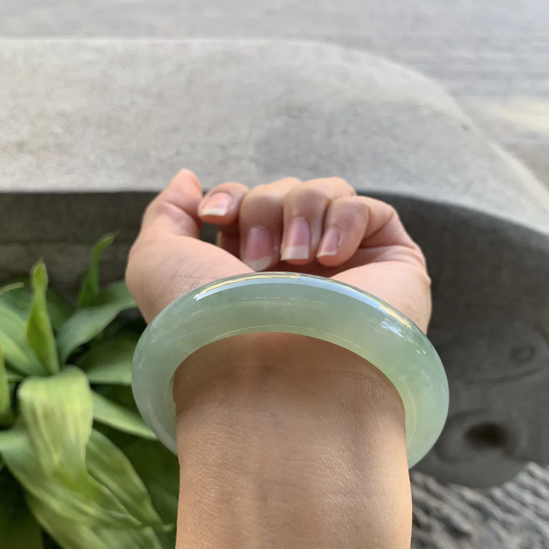 圈口55-11.9-10.2【冰油绿正圈手镯】正圈55 56可戴