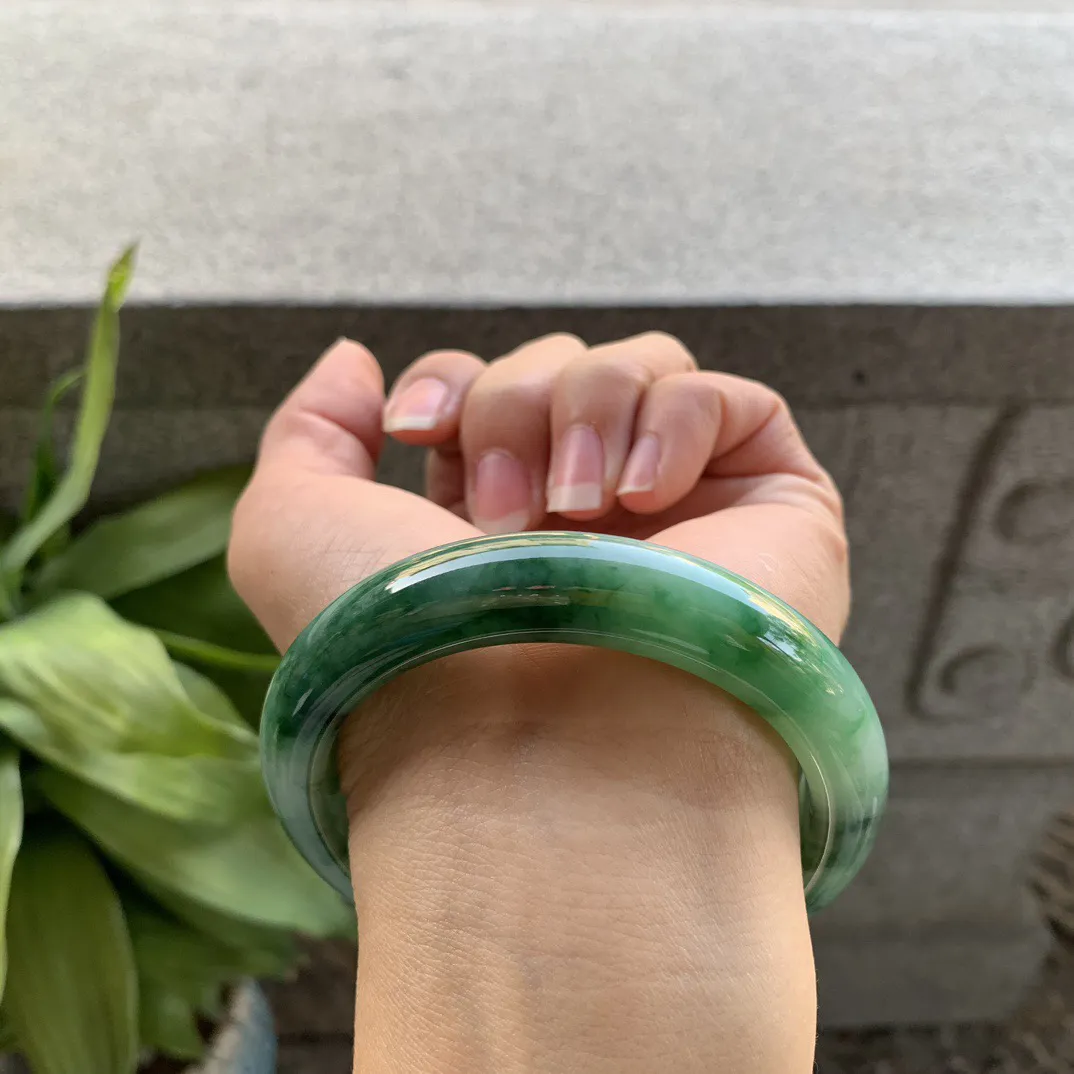 大圈口 58-12.4-9.2【辣绿正圈手镯】正圈58 59可戴