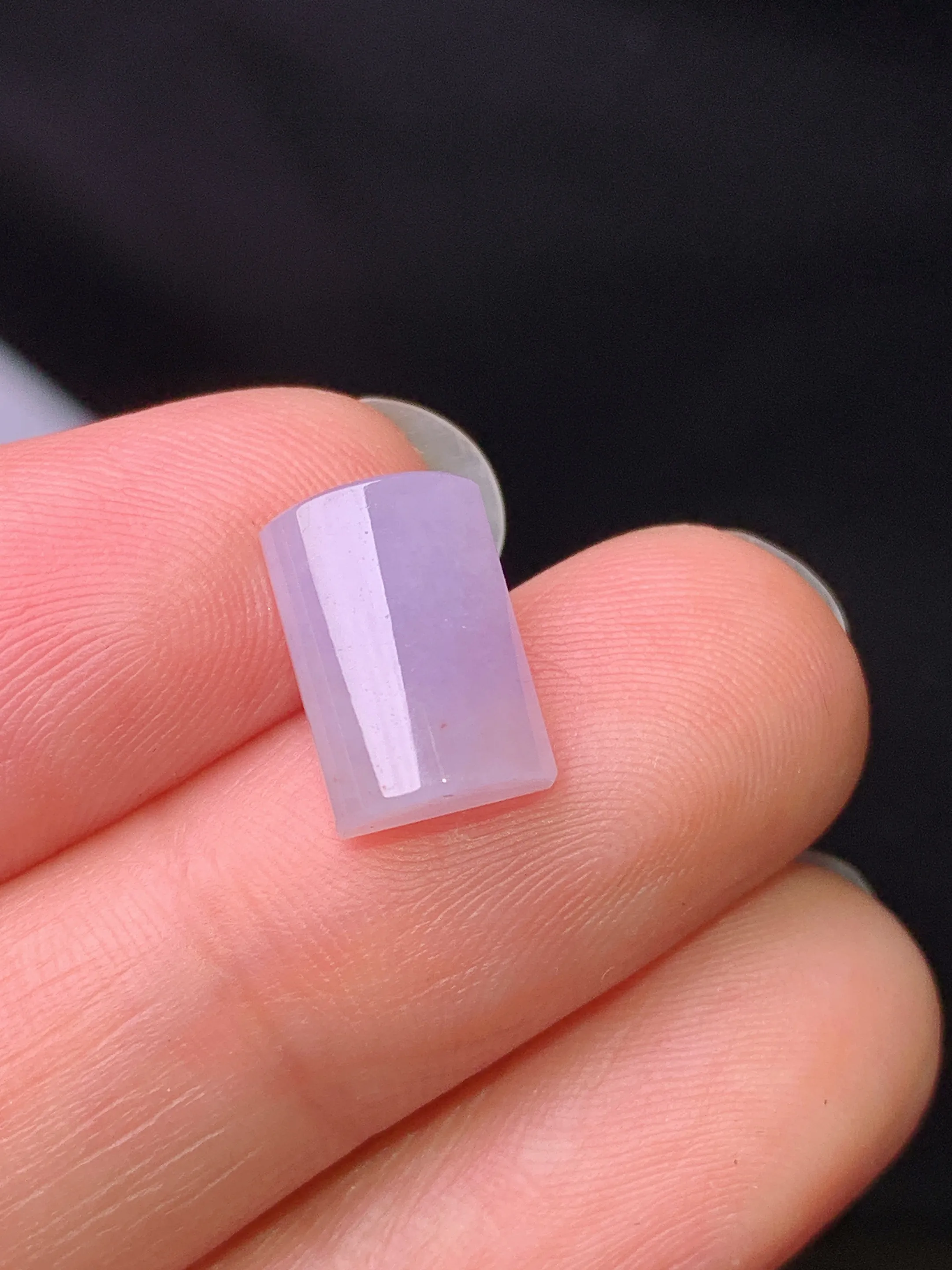 镶嵌款 紫罗兰玉柱 玉质细腻 色泽艳丽清新 整体尺寸10.9*7.5*4