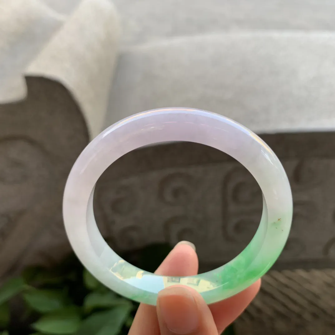 小圈口 51.7-9.2-7.8【飘阳绿正圈手镯】正圈51 52可戴