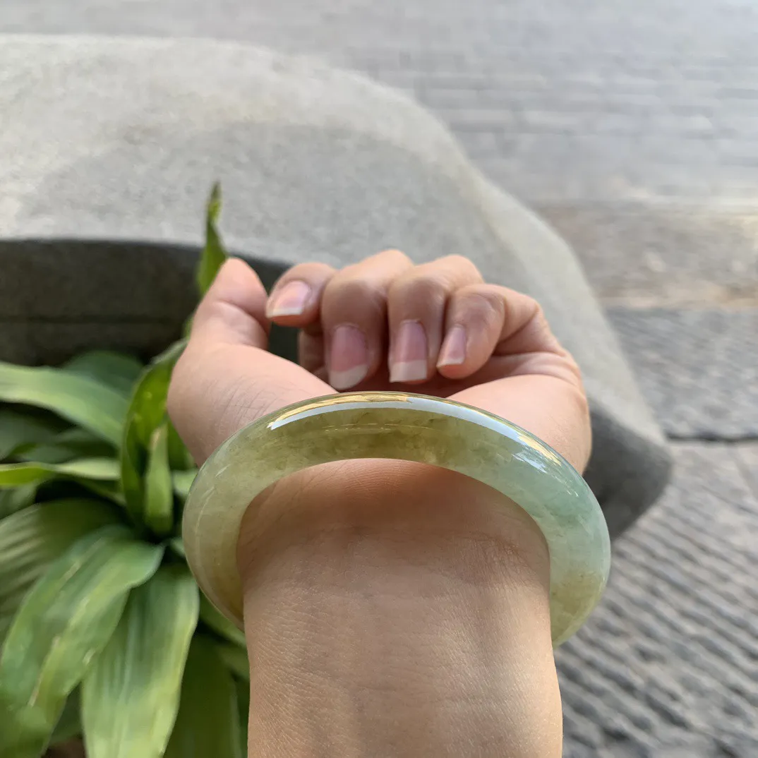 圈口55.7-10 【蜜糖黄圆条手镯】圆条55 56可戴