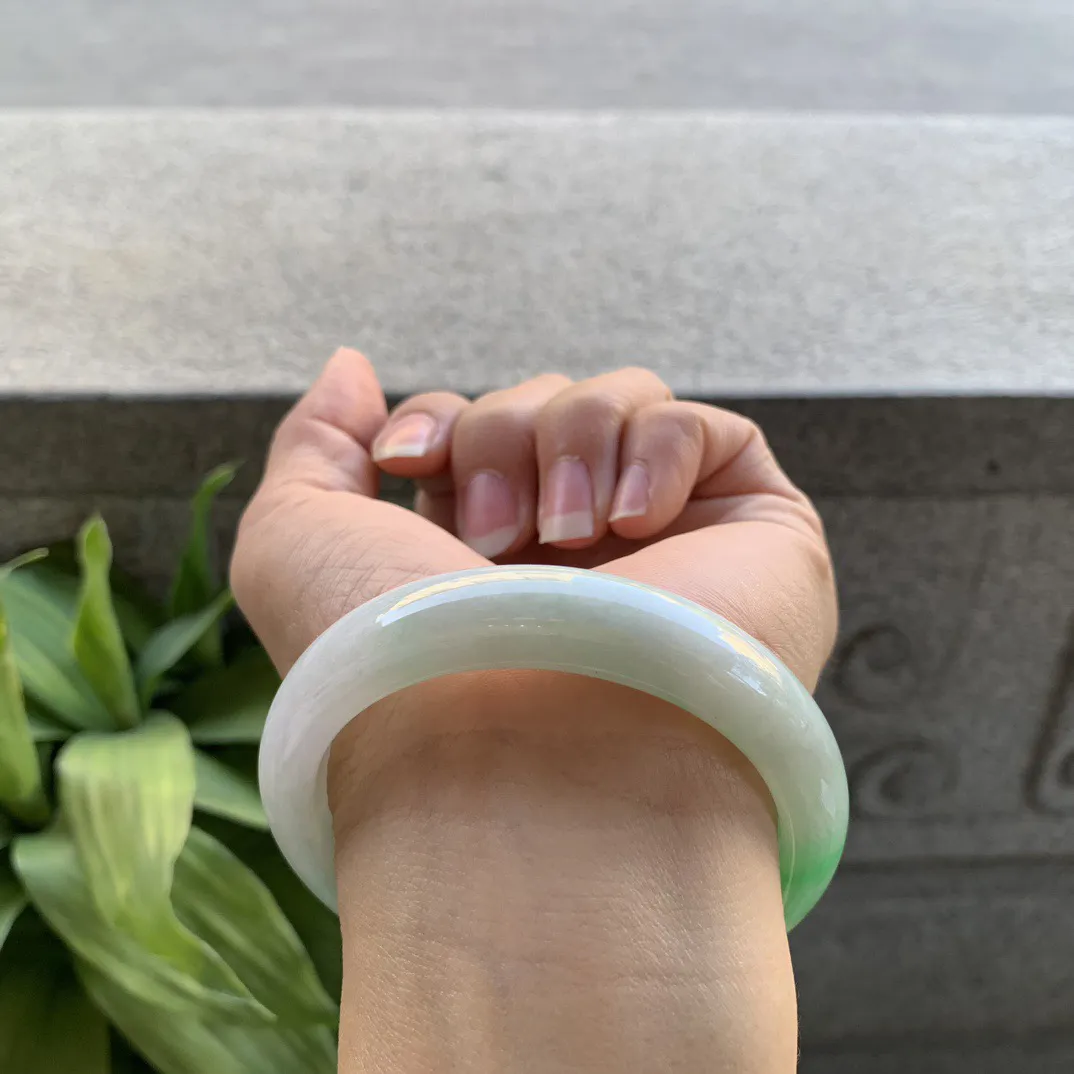 圈口 55-12.3-8.1【飘阳绿正圈手镯】正圈55 56可戴