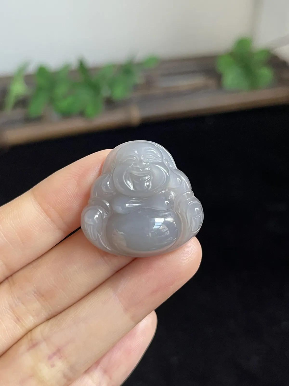 浅烟紫佛公，和田玉挂坠