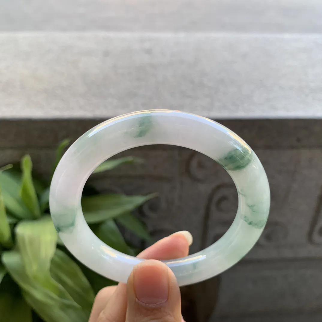 小圈口53-9.8 【冰飘花圆条手镯】圆条53 54可戴