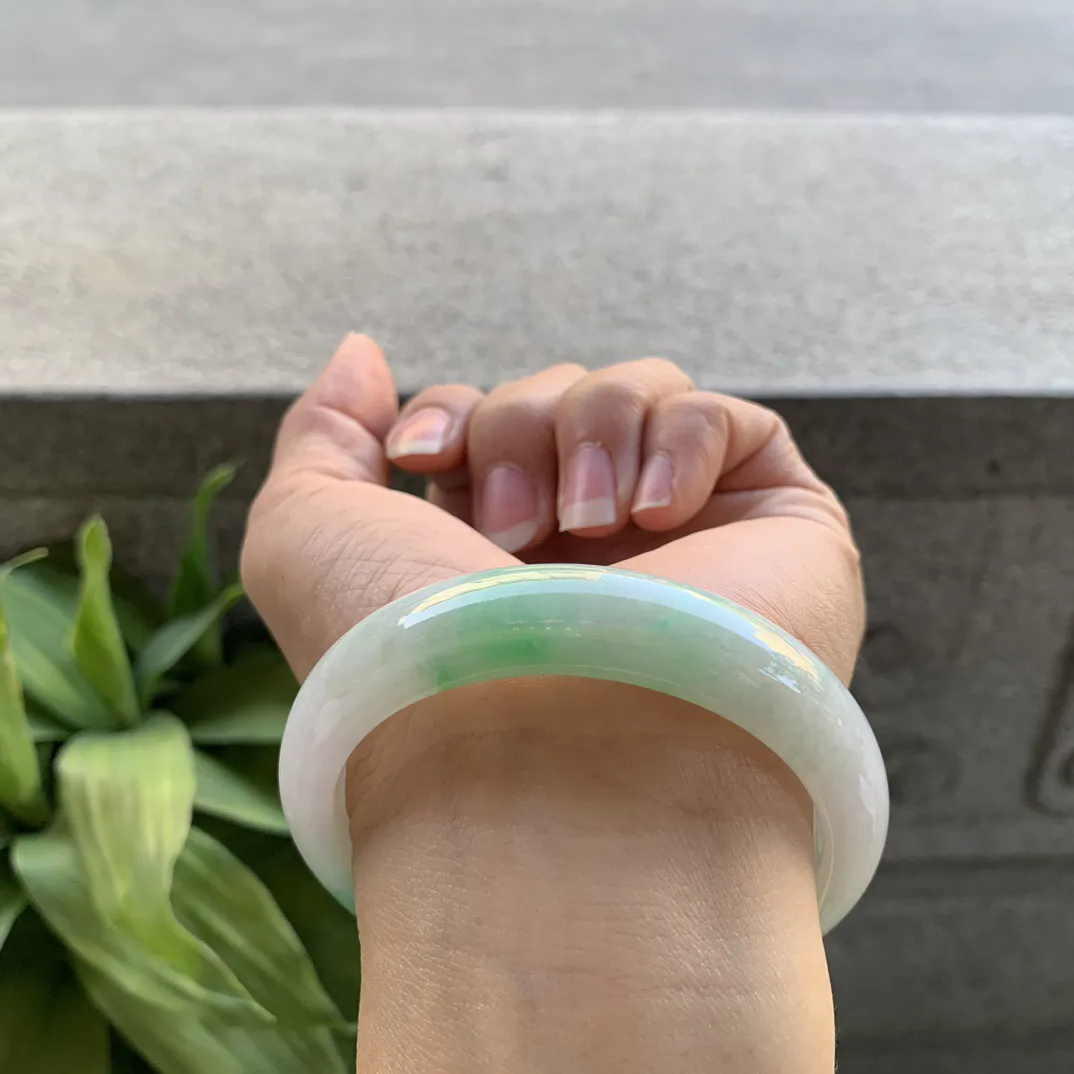 圈口 55-12.3-8.1【飘阳绿正圈手镯】正圈55 56可戴