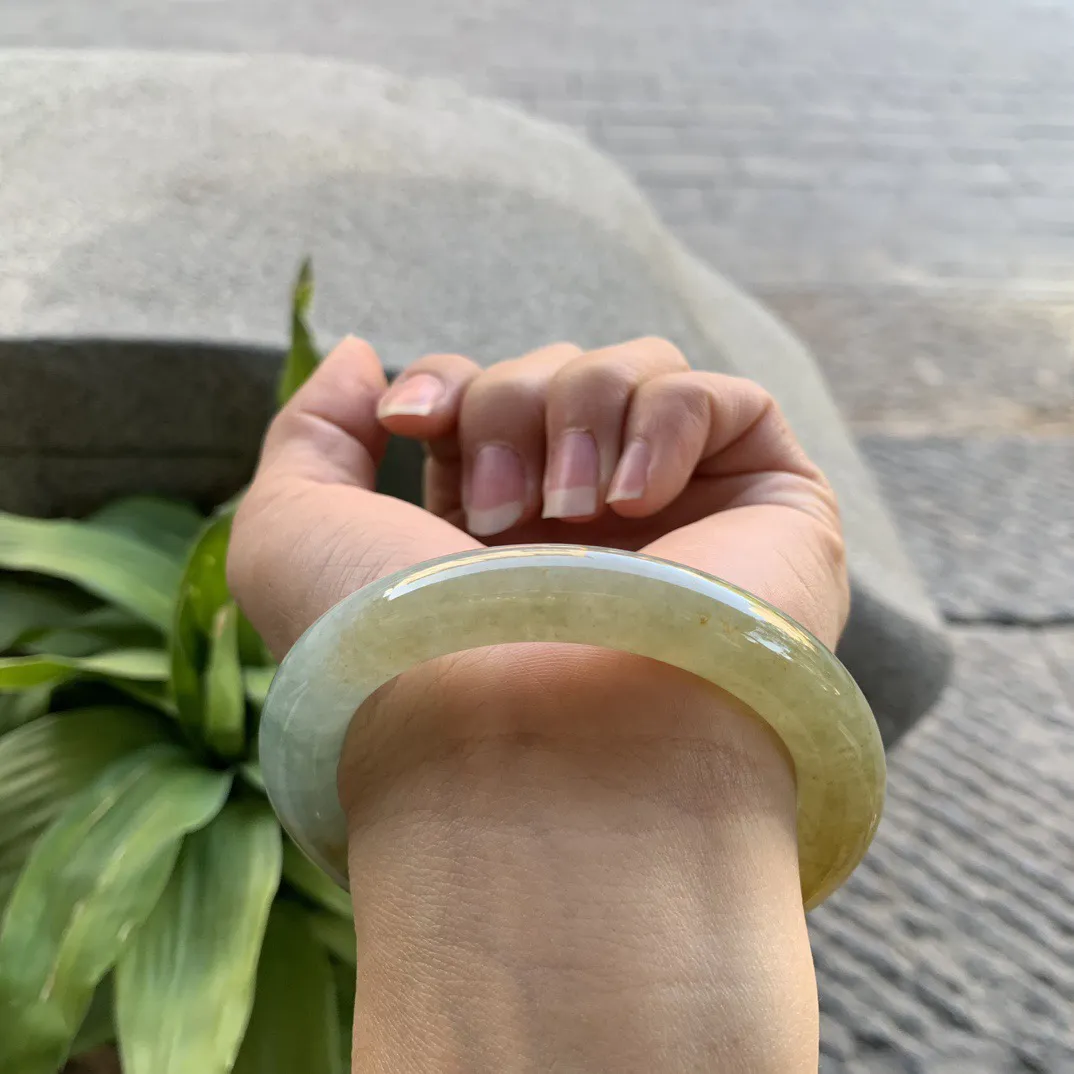 圈口55.7-10 【蜜糖黄圆条手镯】圆条55 56可戴