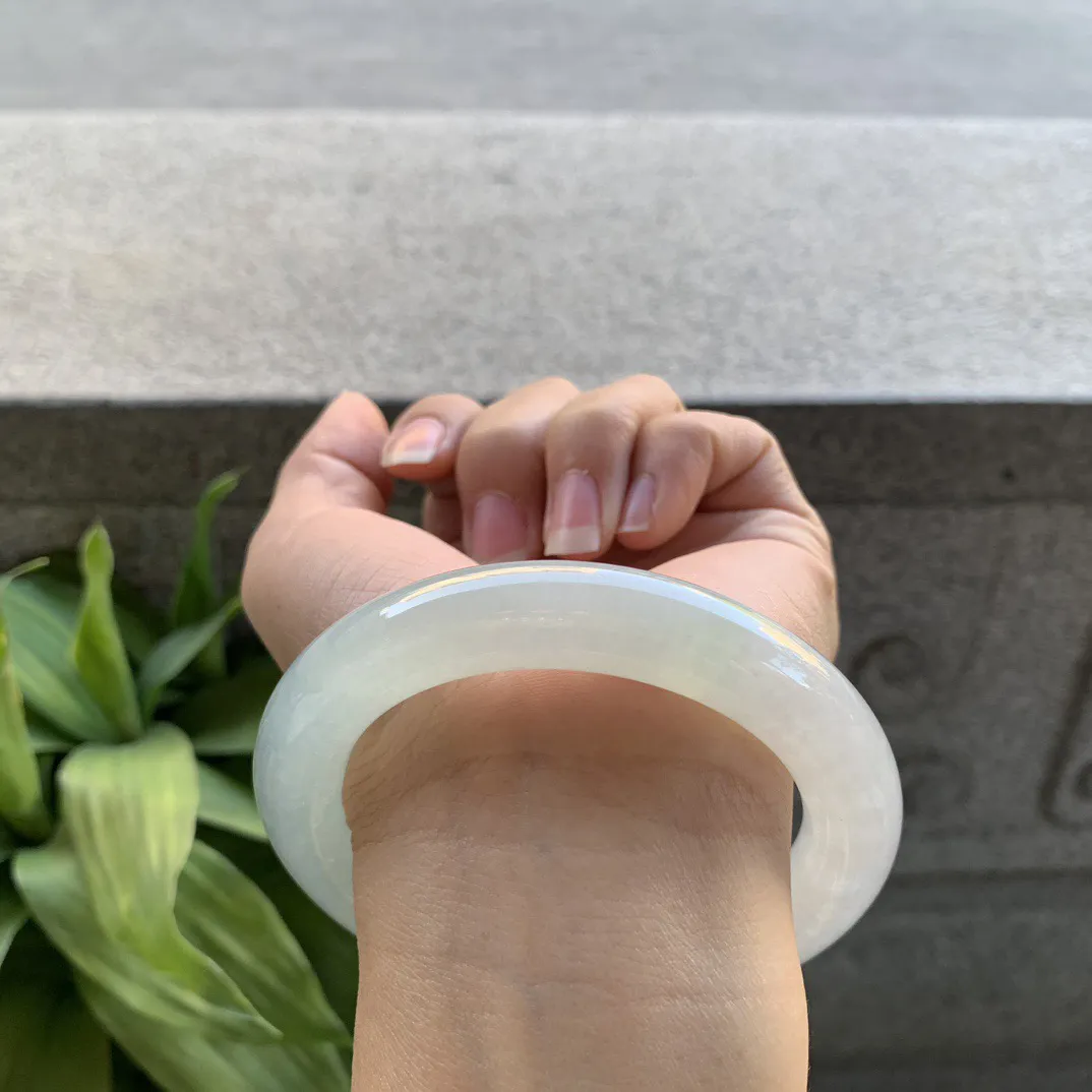 大圈口58.2-11.7 【高冰种圆条手镯】圆条58 59可戴