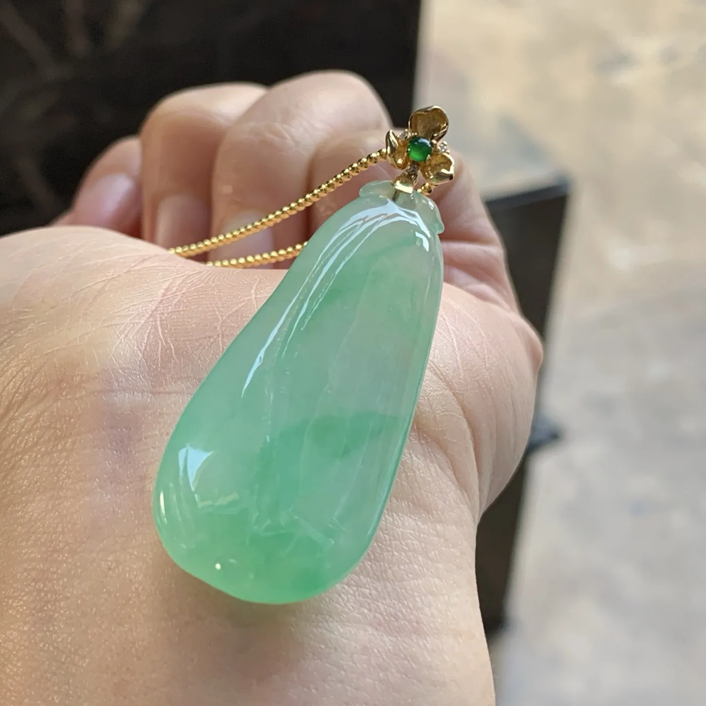 金扣冰种金丝绿福瓜^_^清新