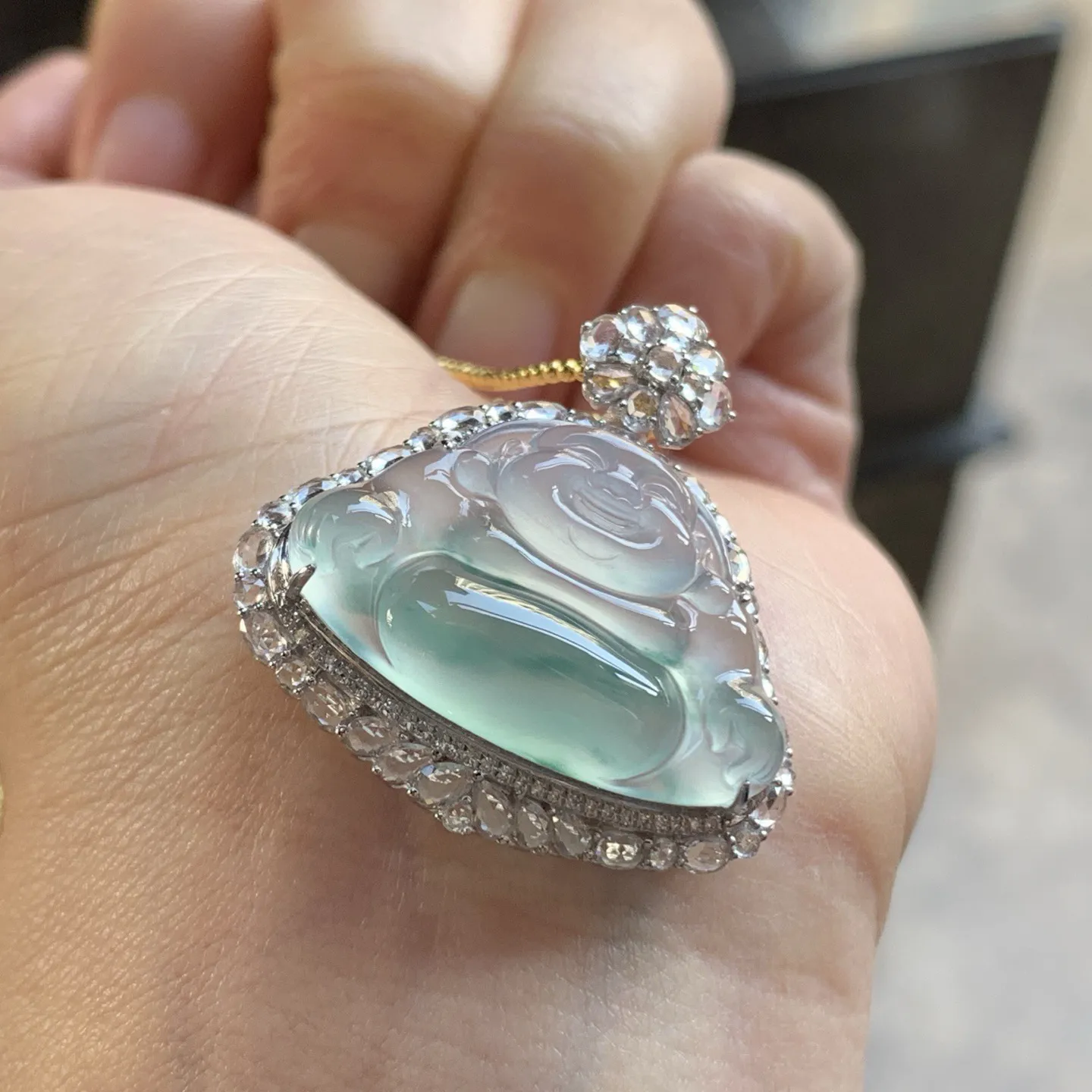 金钻镶嵌飘绿佛公^_^清新冰透