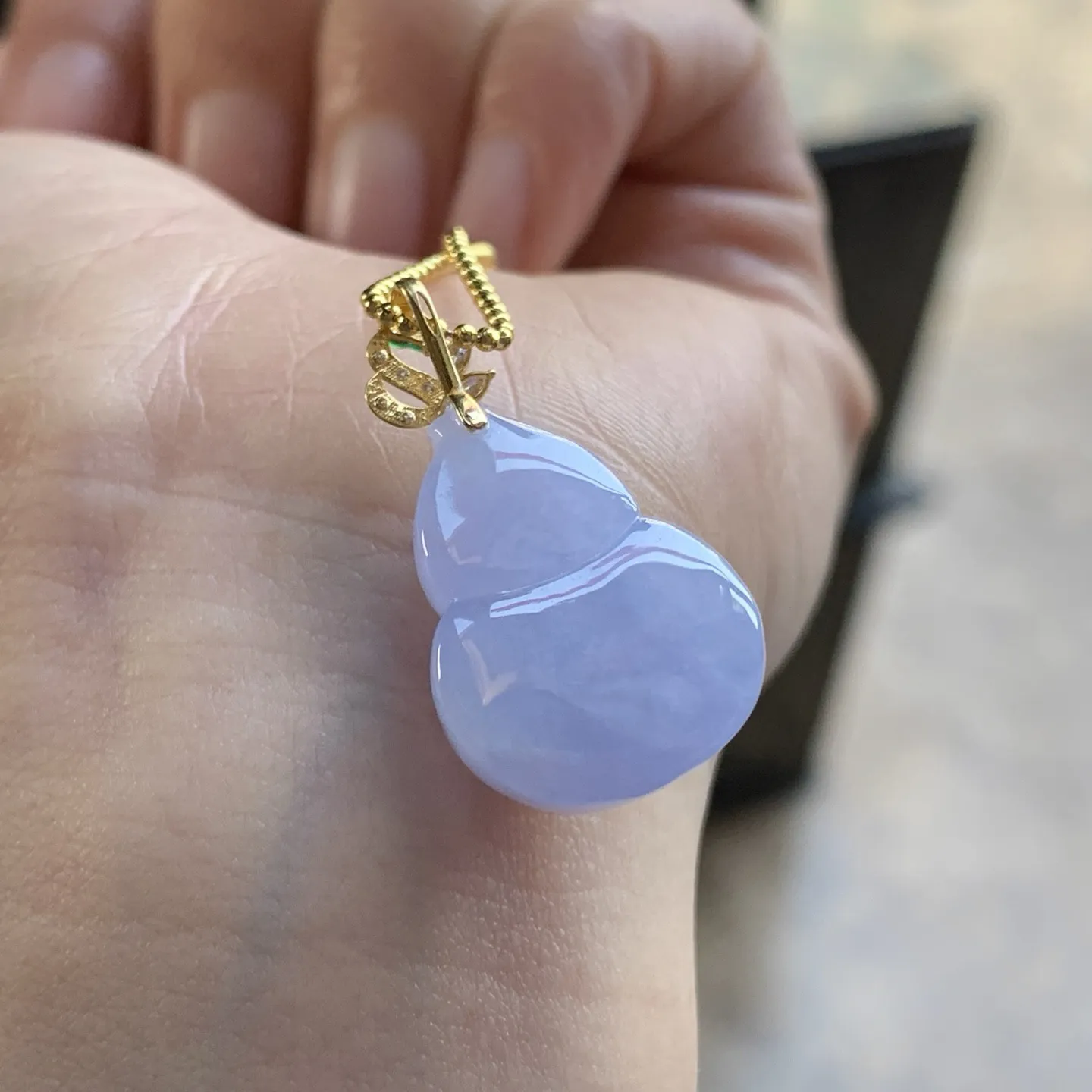 金扣紫罗兰葫芦吊坠^_^好看 均匀鲜艳