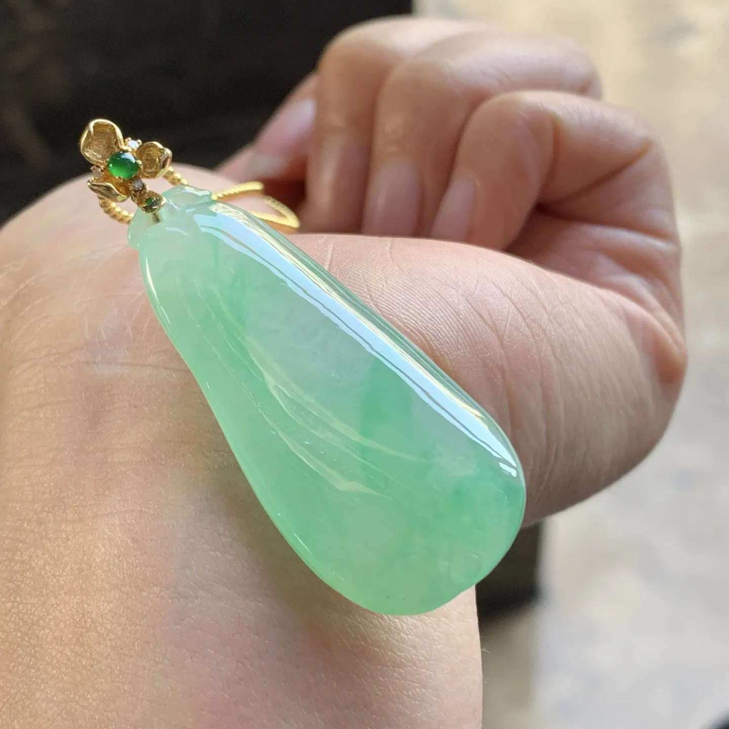 金扣冰种金丝绿福瓜^_^清新