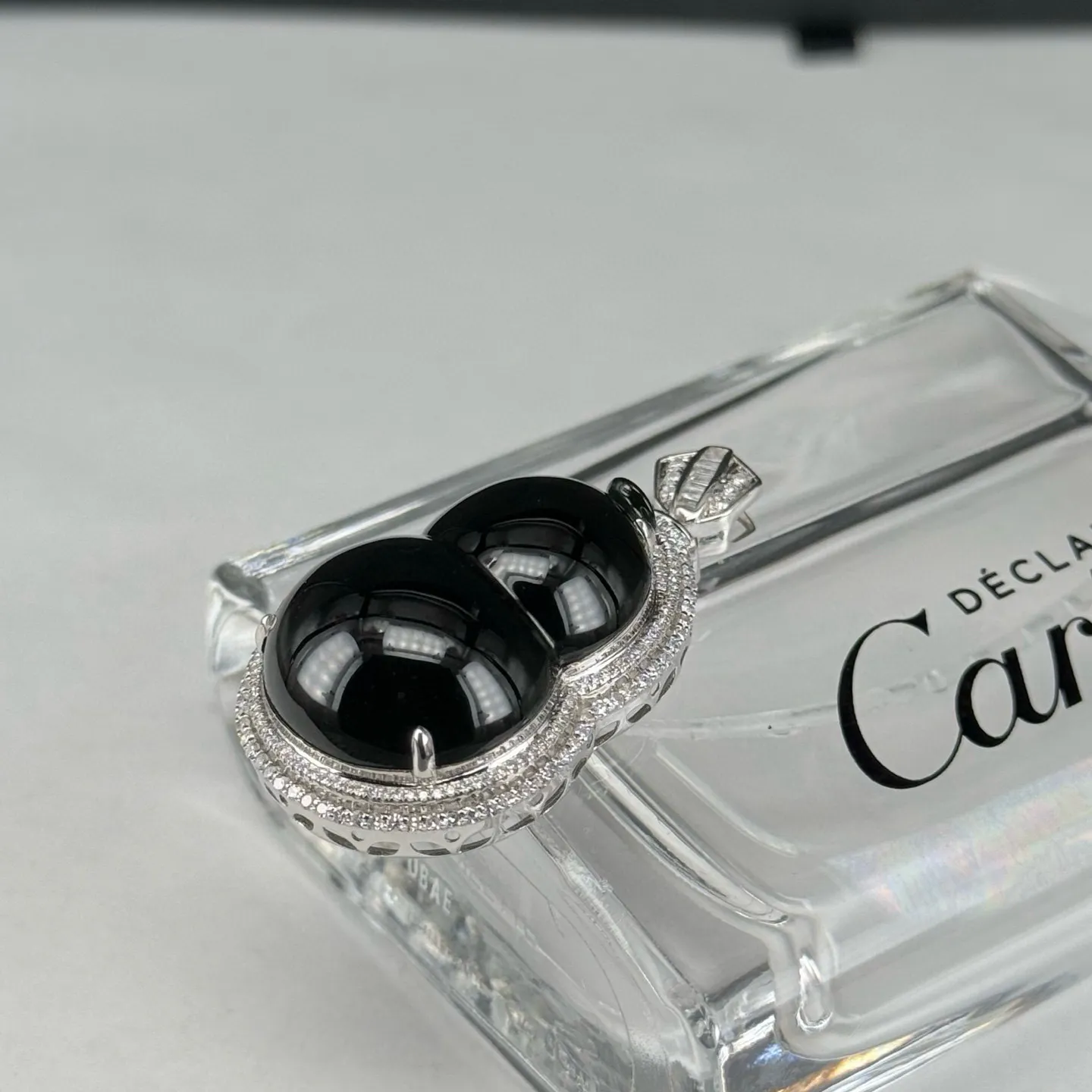 精品18k墨翠葫芦吊坠 种好色正 黑度极好 打灯通透 油性十足 尺寸41.9