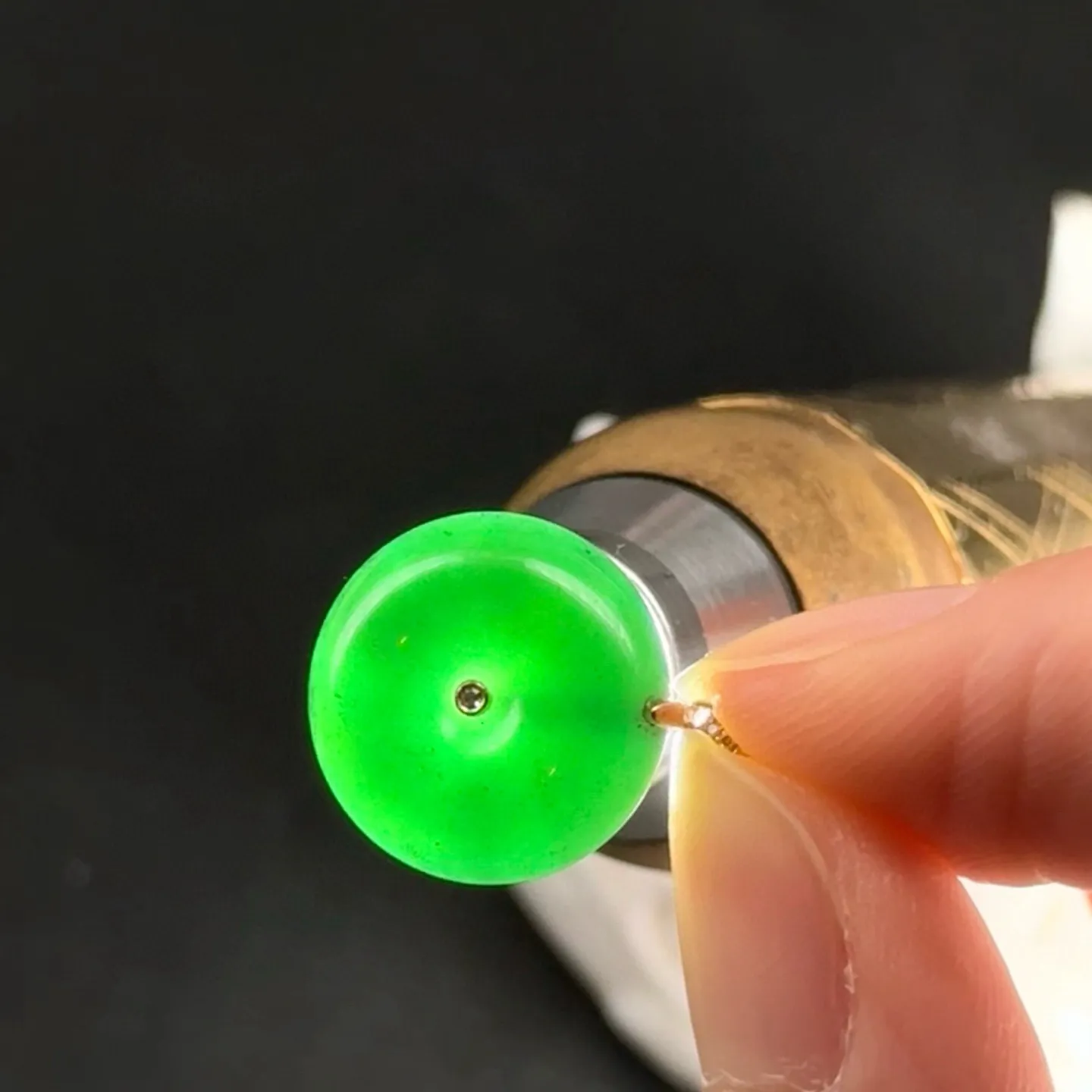 精品18k墨翠平安扣 尺寸14.9