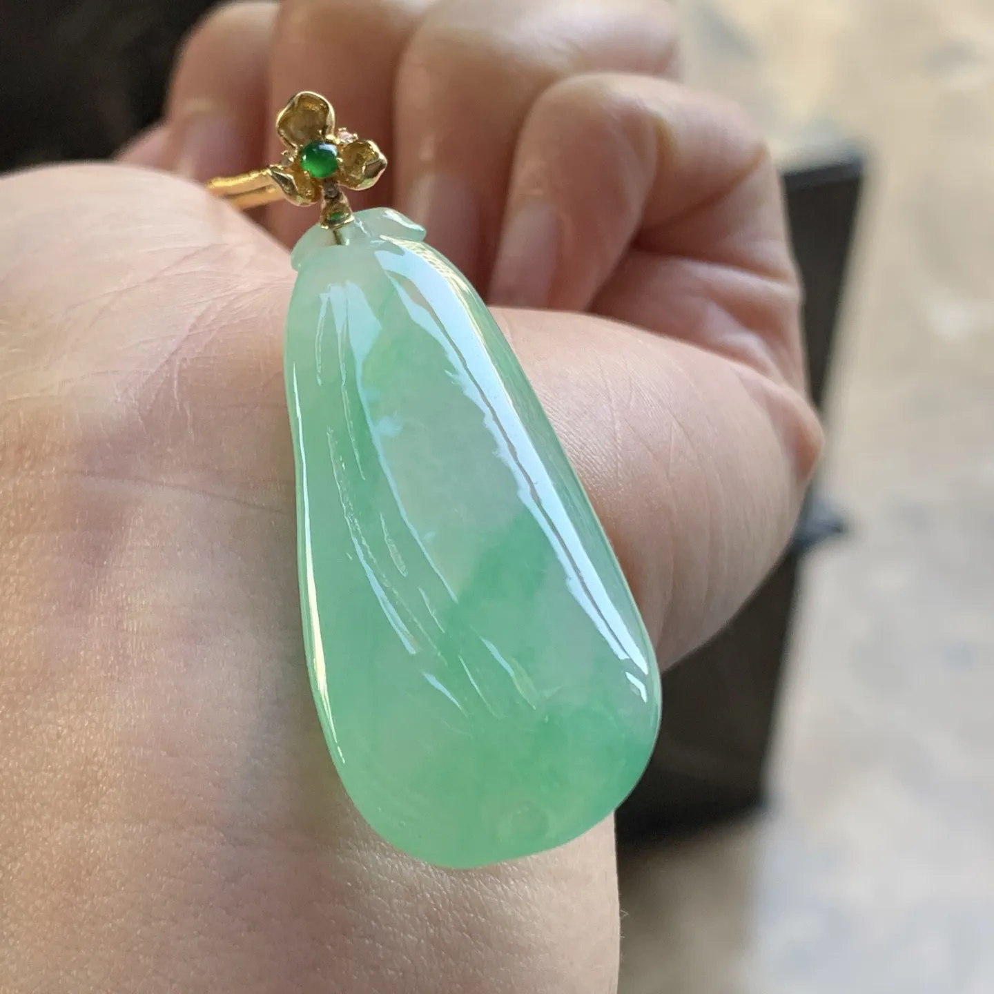 金扣冰种金丝绿福瓜^_^清新