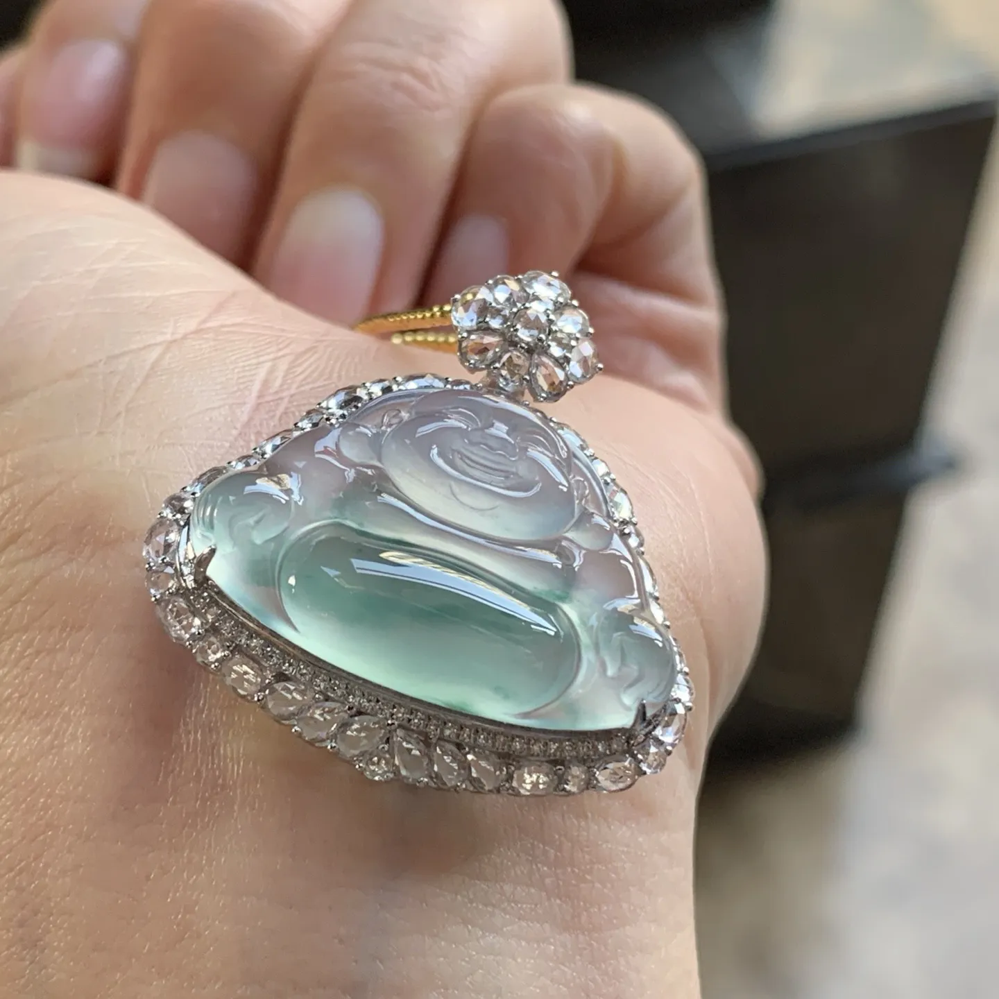 金钻镶嵌飘绿佛公^_^清新冰透