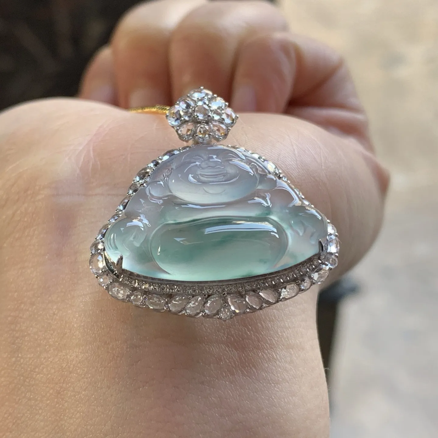 金钻镶嵌飘绿佛公^_^清新冰透