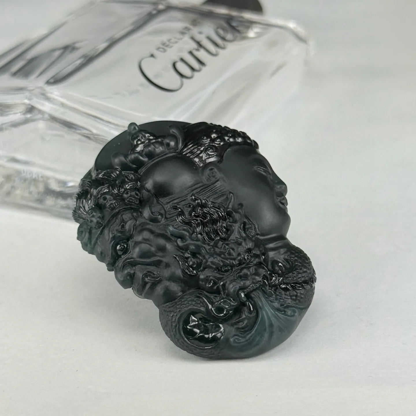 精品墨翠一念之间 种好色正 打灯通透 尺寸50.2