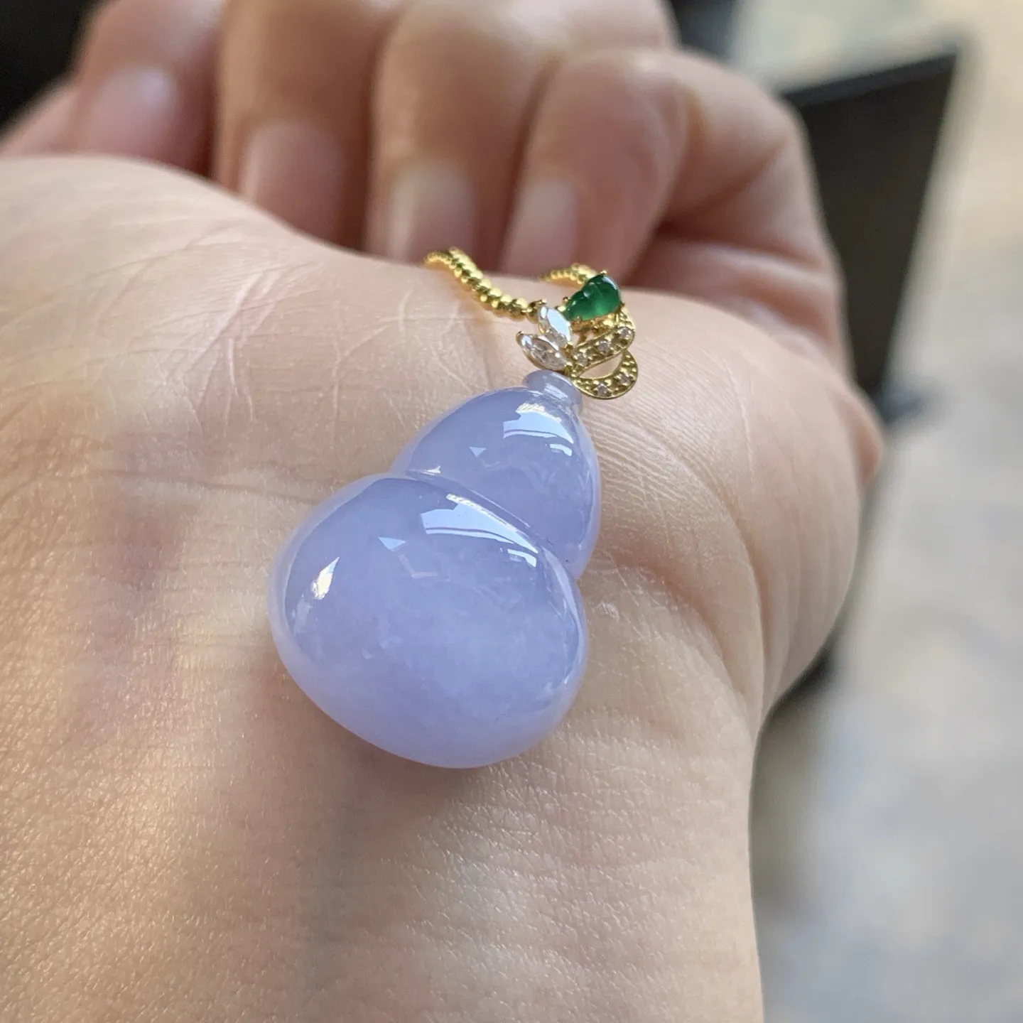 金扣紫罗兰葫芦吊坠^_^好看 均匀鲜艳