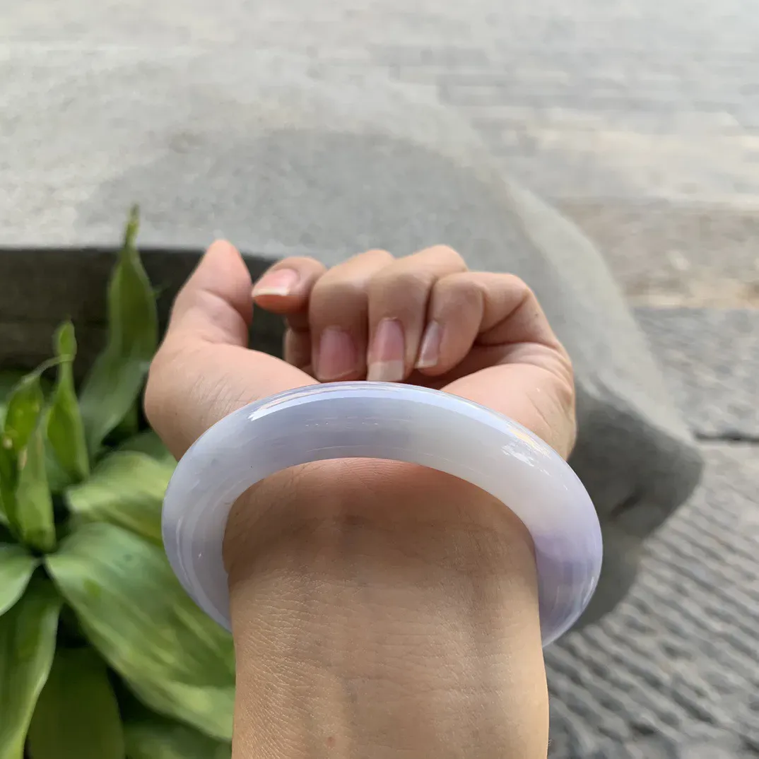 圈口54.8-11.7 【茄紫圆条手镯】圆条54 55可戴