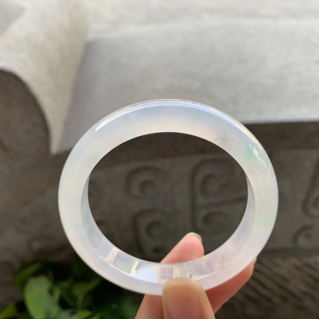 小圈口53.7-11.6-8.3 【冰种白正圈手镯】正圈53 54可戴