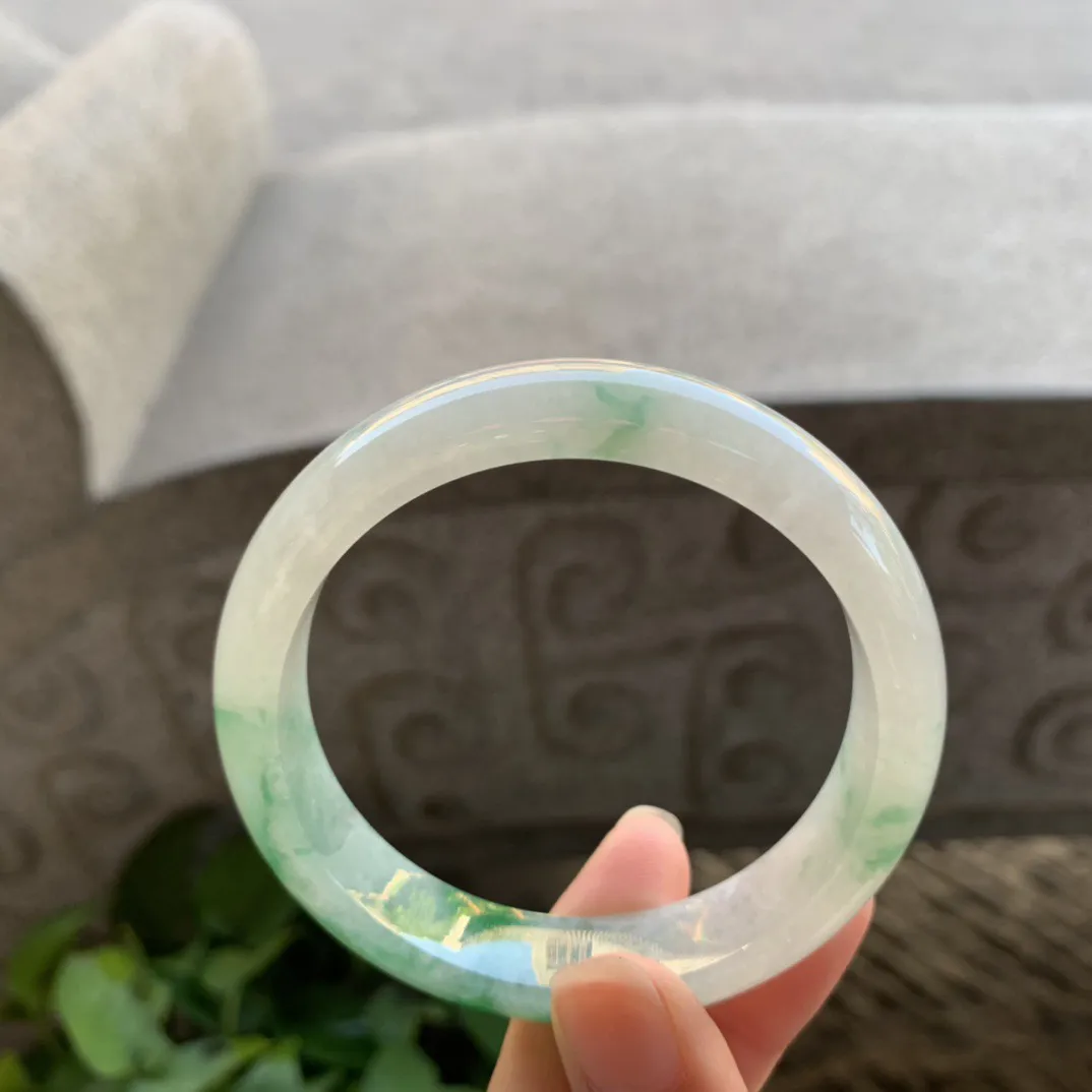 圈口56.6-12.9-7.9 【冰飘绿正圈手镯】正圈56 57可戴