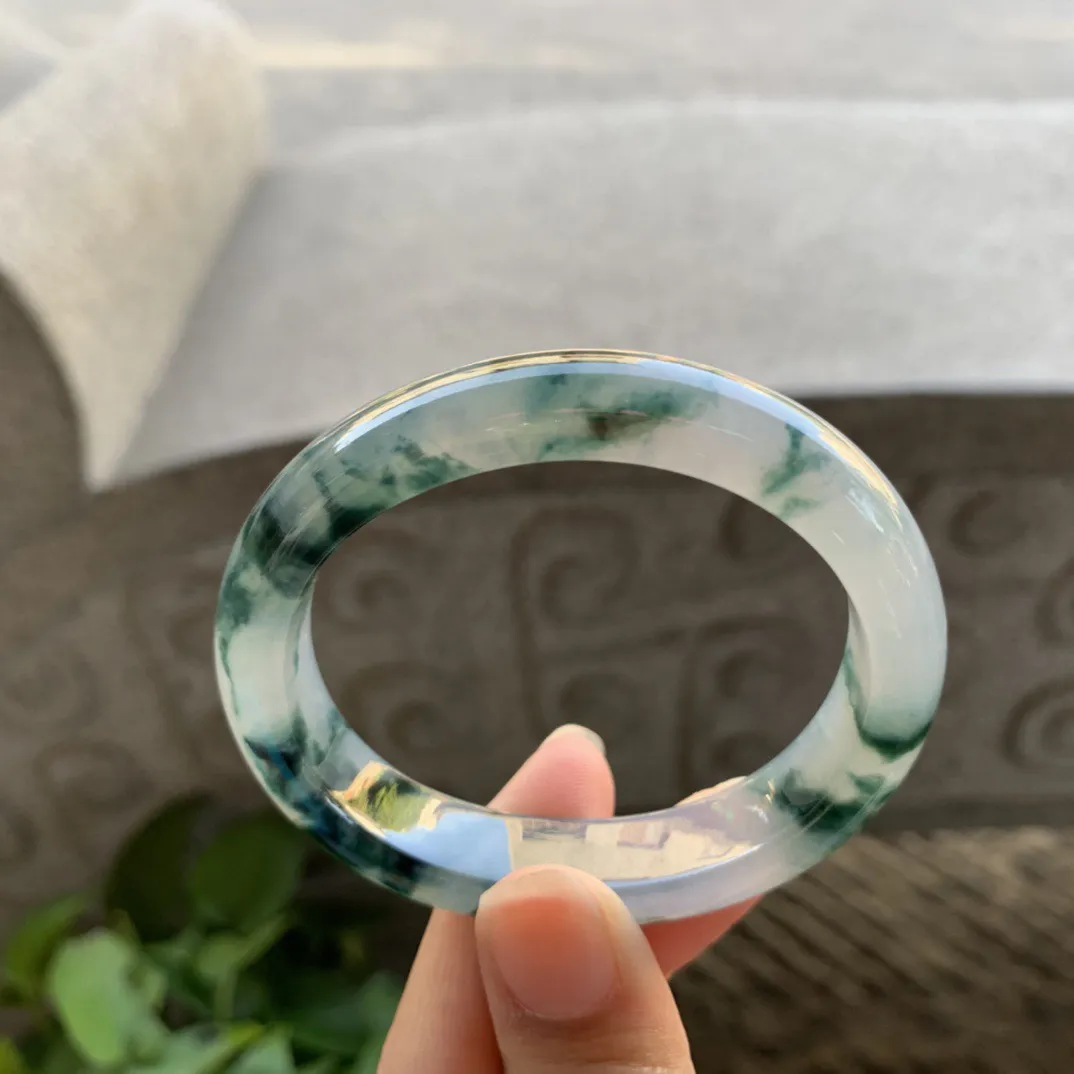 小圈口 52.2-45.2-12.3-7.9【冰飘花贵妃手镯】贵妃52 53可戴