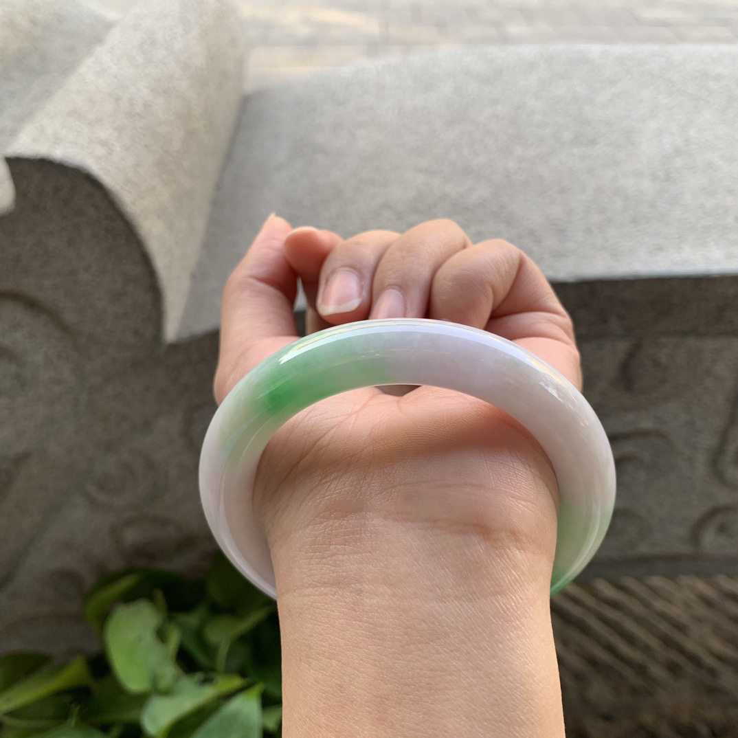 圈口56.8-10.8 【辣阳绿圆条手镯】圆条56 57可戴