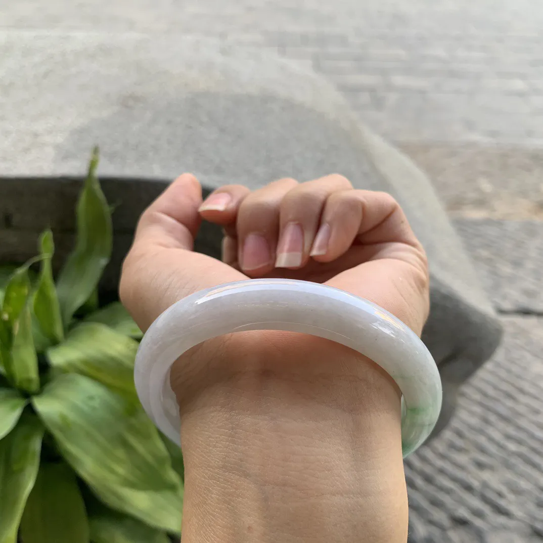 大圈口59.2-10.8-8.5 【飘绿正圈手镯】正圈59 60可戴