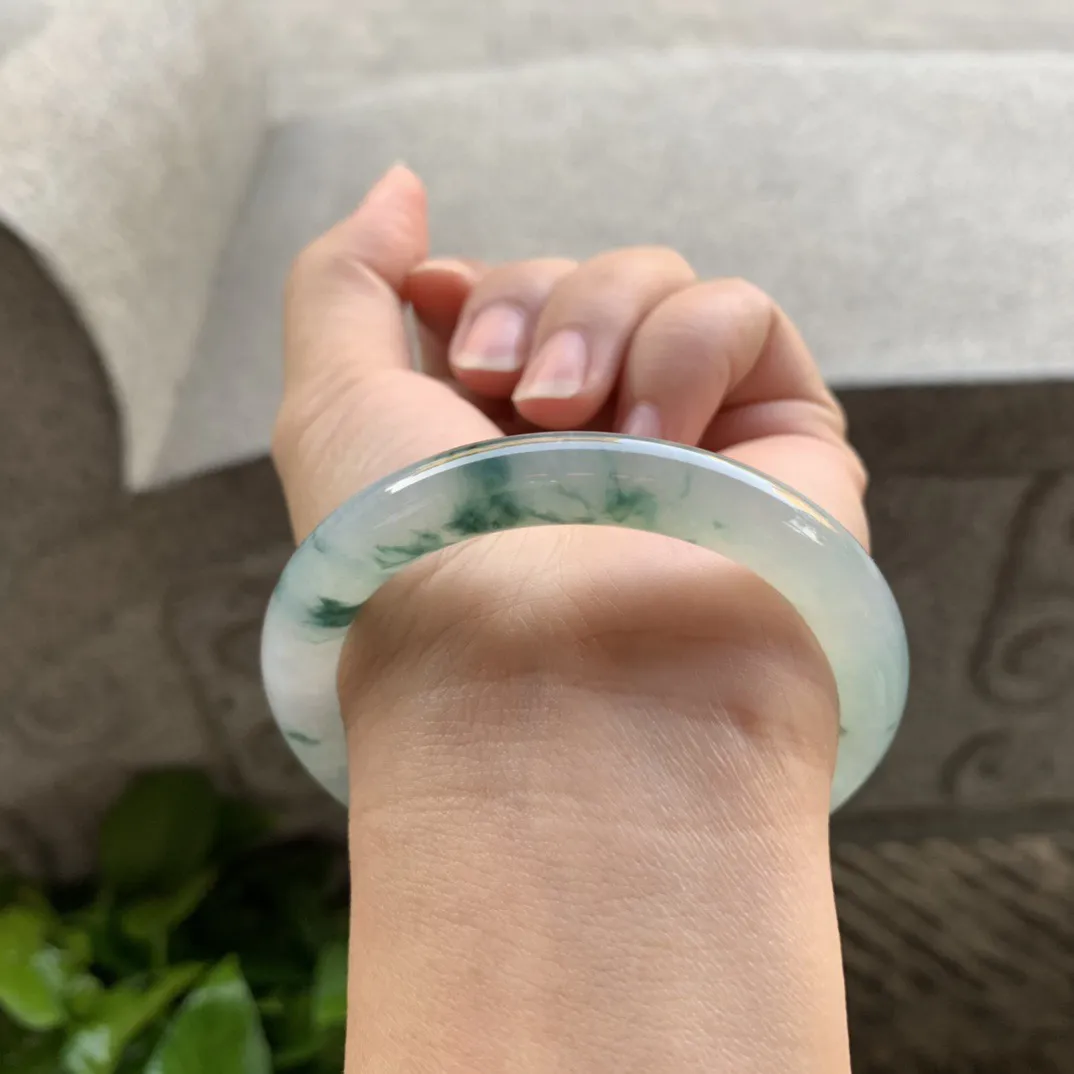 小圈口53.3-8.5 【冰飘花圆条手镯】圆条53 54可戴