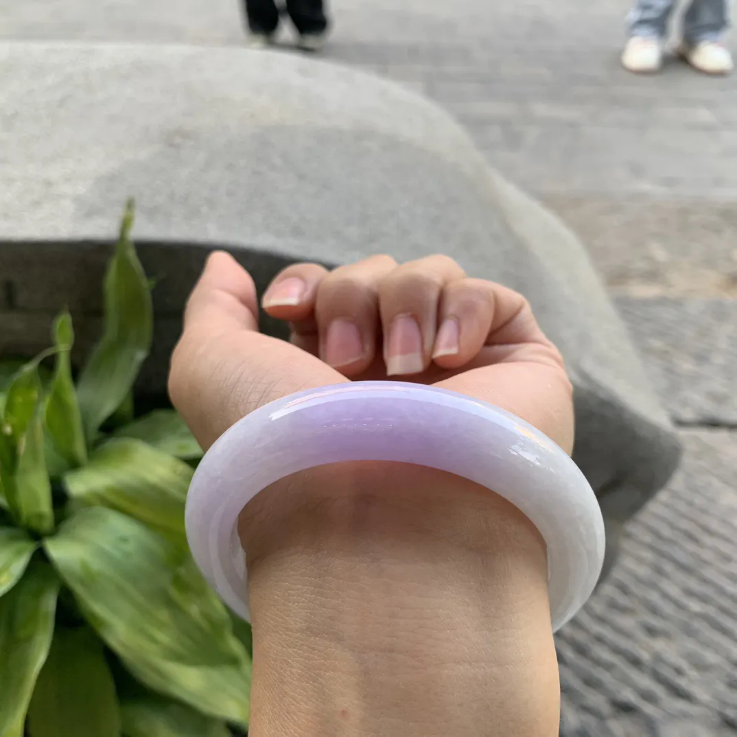 圈口56.5-12.9-9.2 【粉紫正圈手镯】正圈56 57可戴