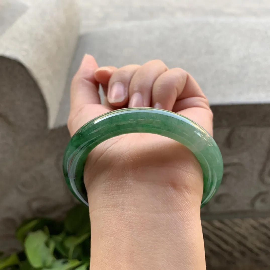 小圈口53.7-10.6 【辣绿圆条手镯】圆条53 54可戴